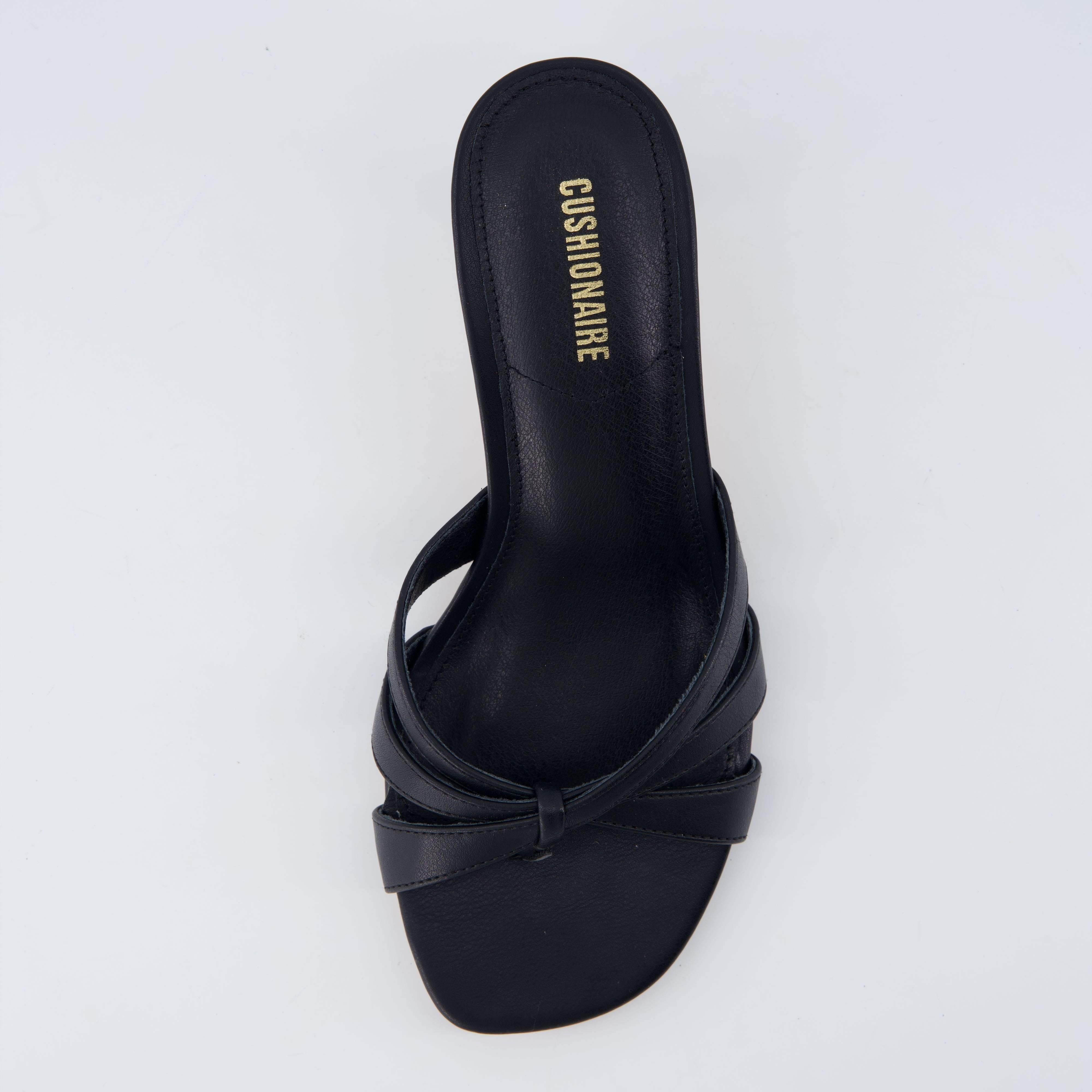 Malta Kitten Heel Sandals Black Smooth