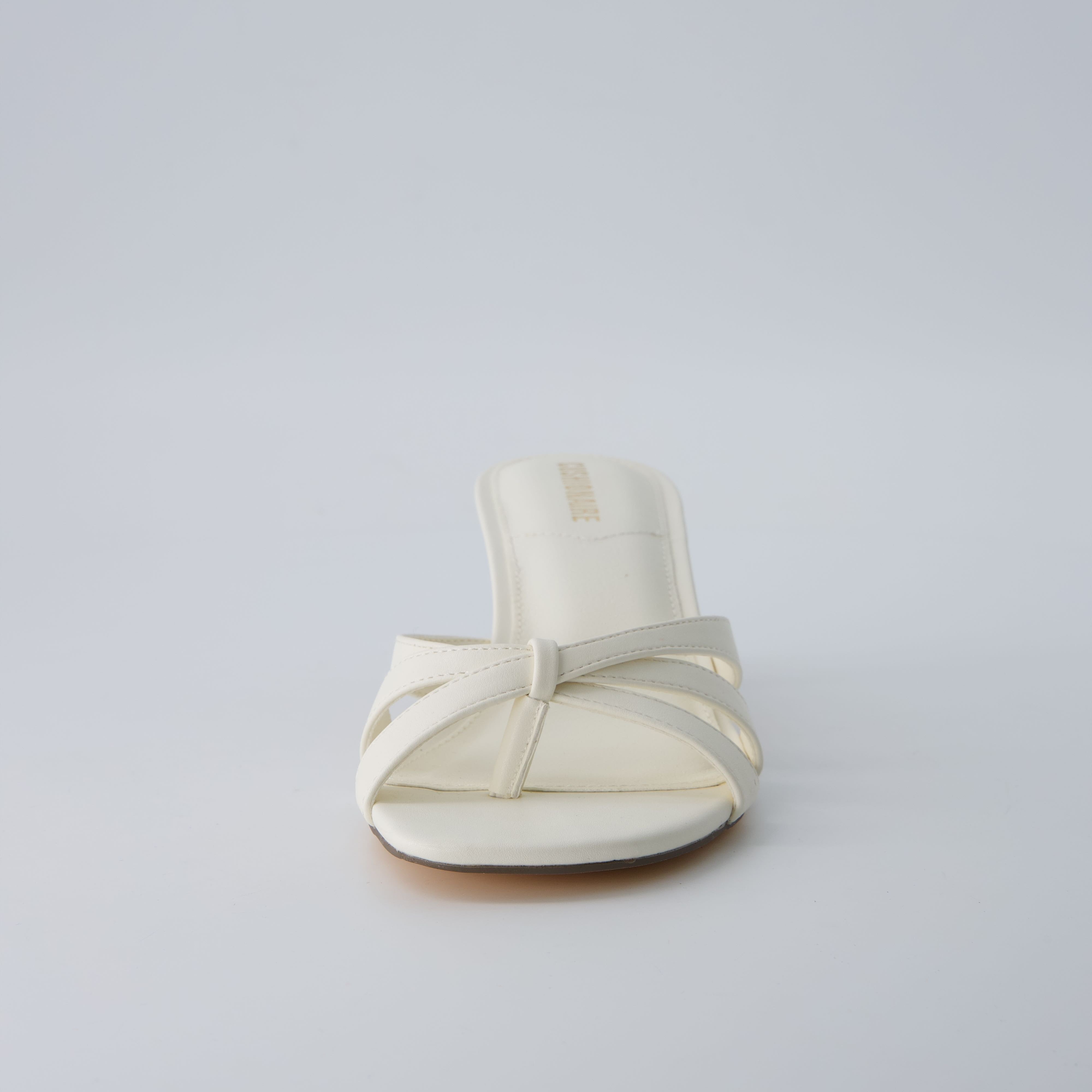 Malta Kitten Heel Sandals Ivory Smooth