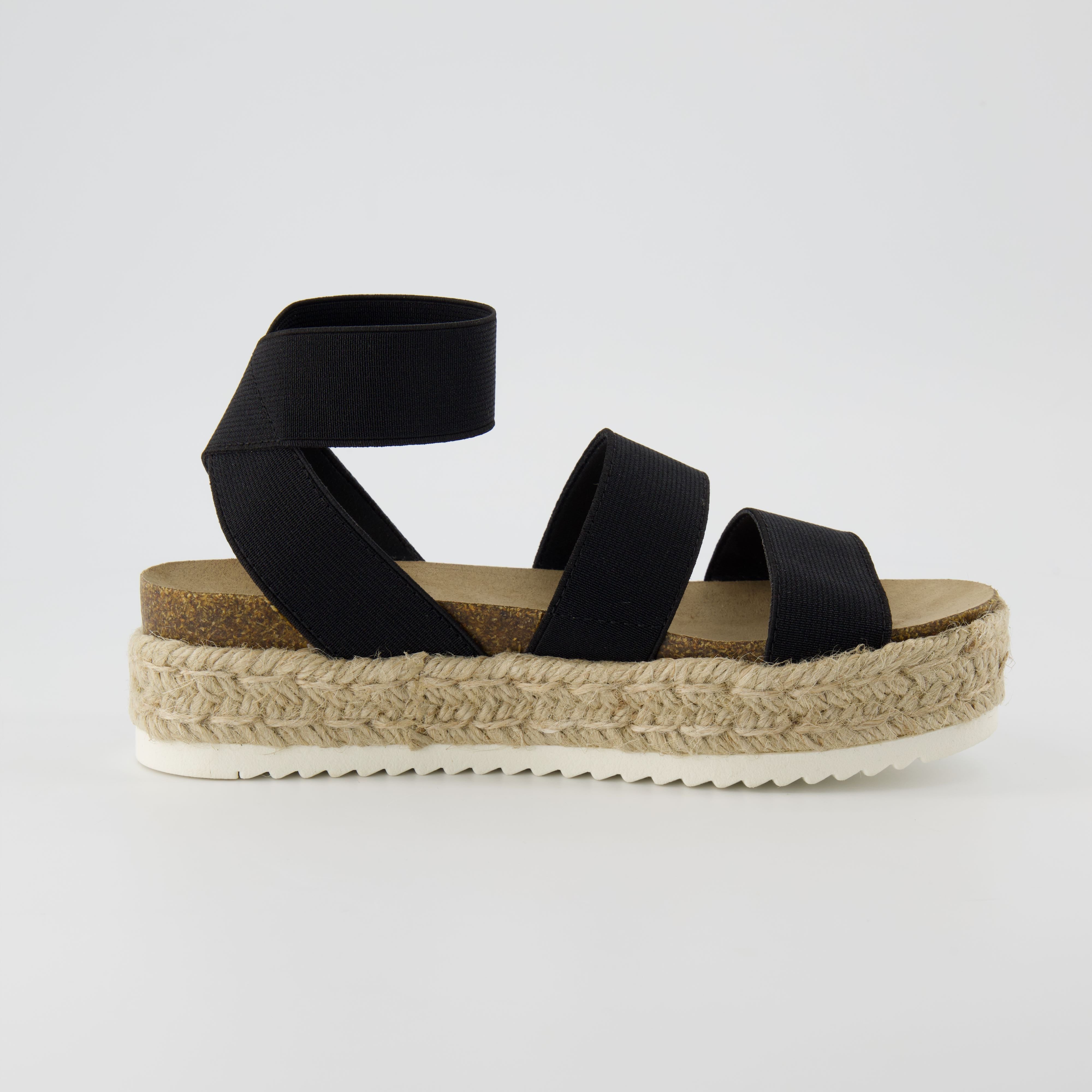 Mandy Stretch Platform Sandal Black
