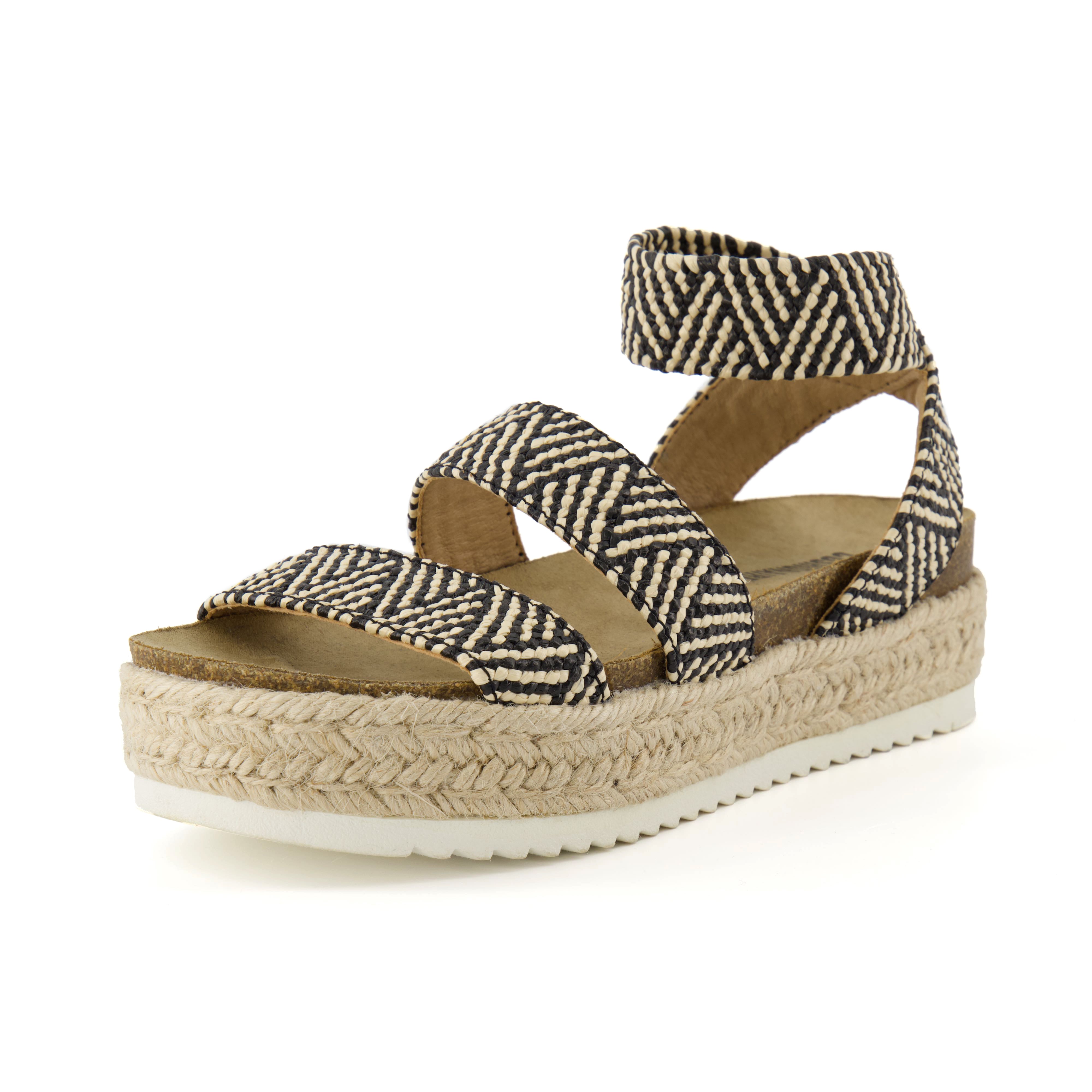 Mandy Stretch Platform Sandal B T Raffia