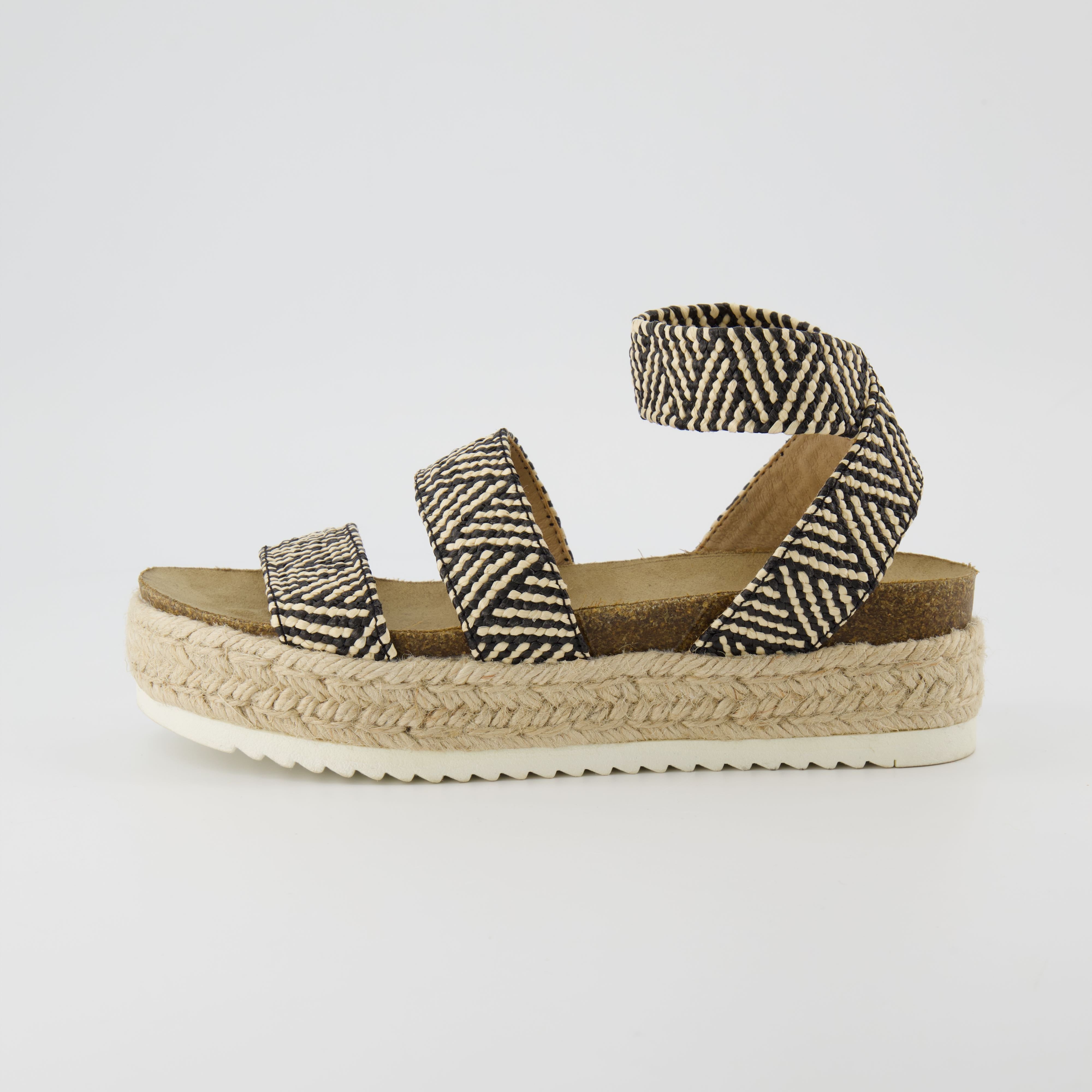 Mandy Stretch Platform Sandal B T Raffia
