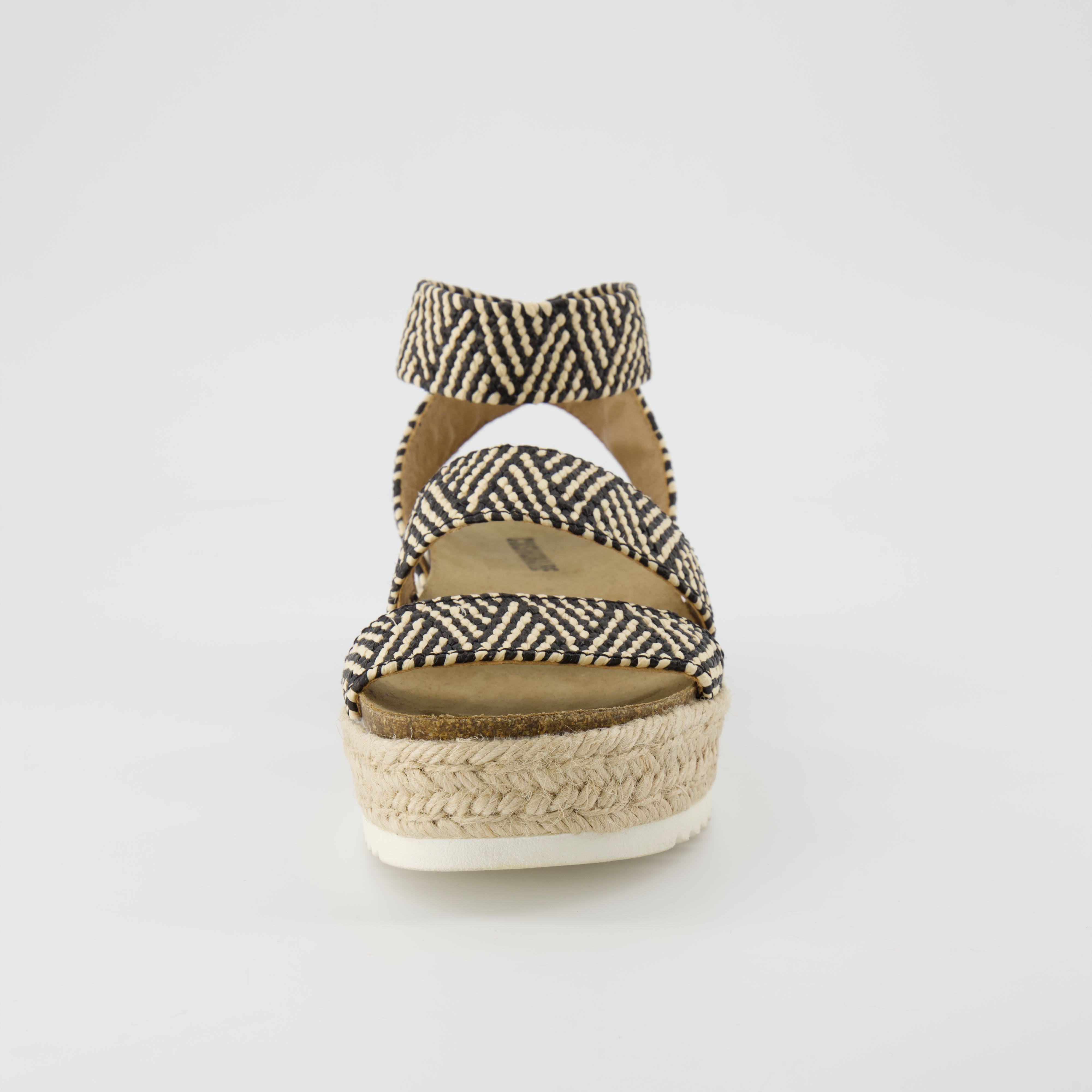 Mandy Stretch Platform Sandal B T Raffia