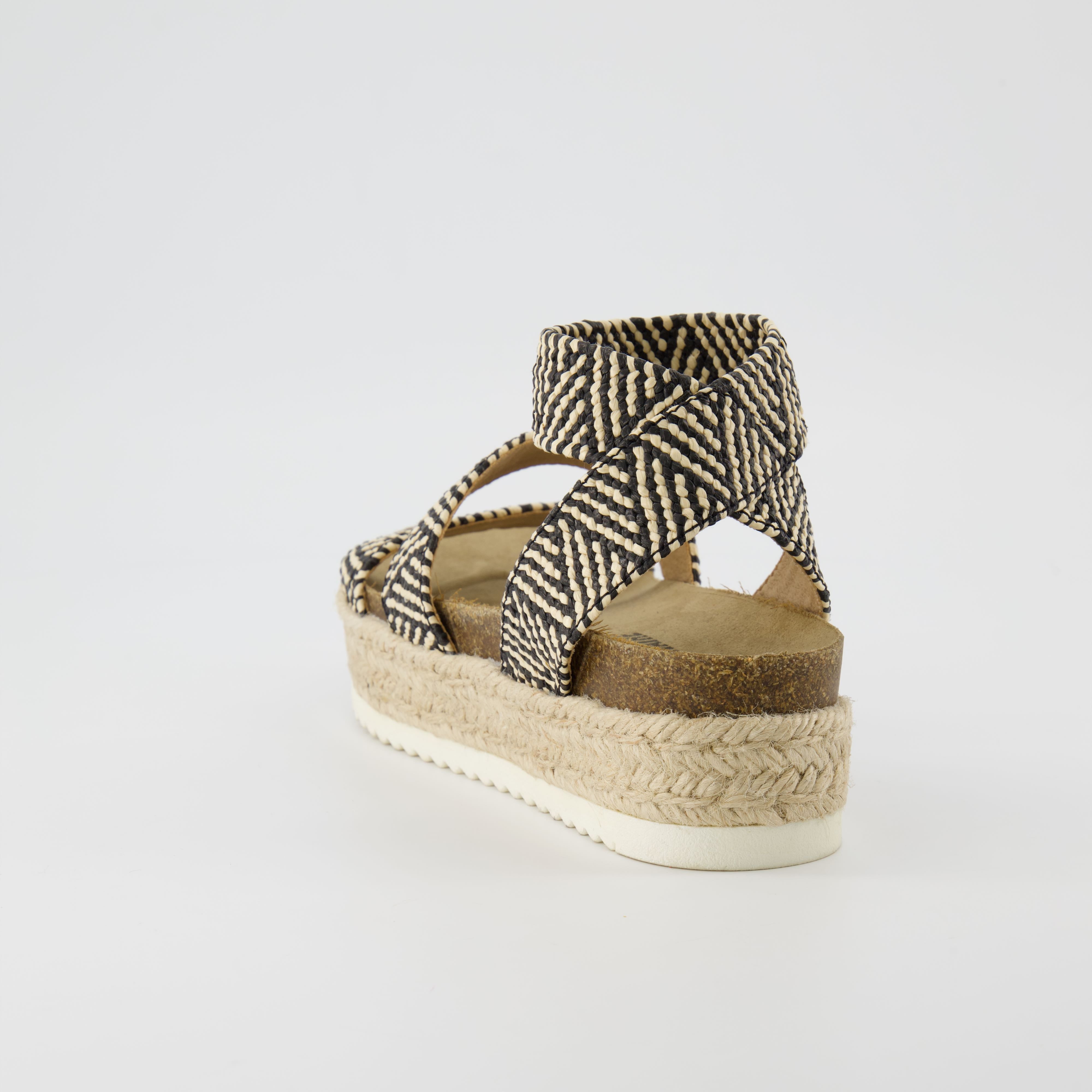 Mandy Stretch Platform Sandal B T Raffia