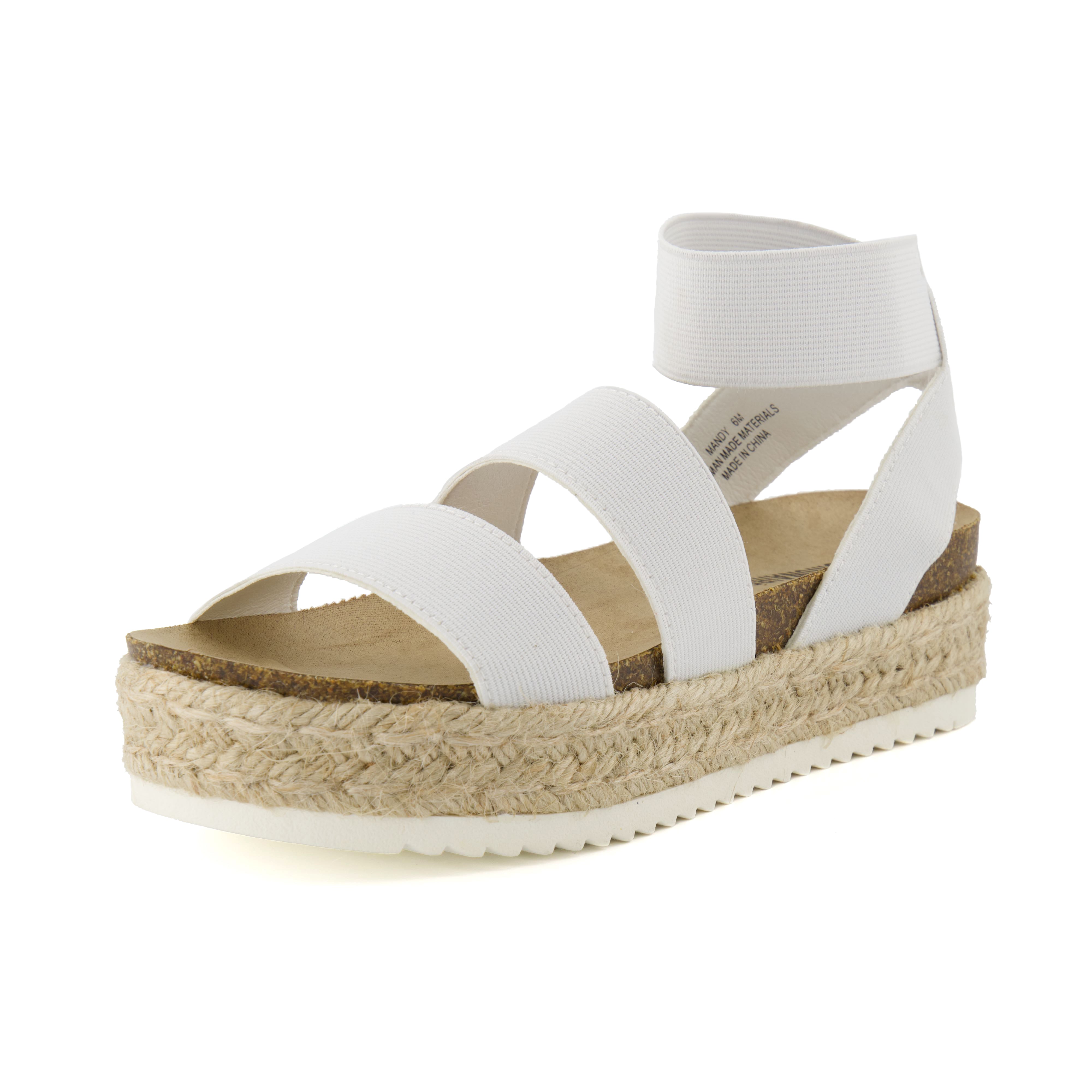 Mandy Stretch Platform Sandal White