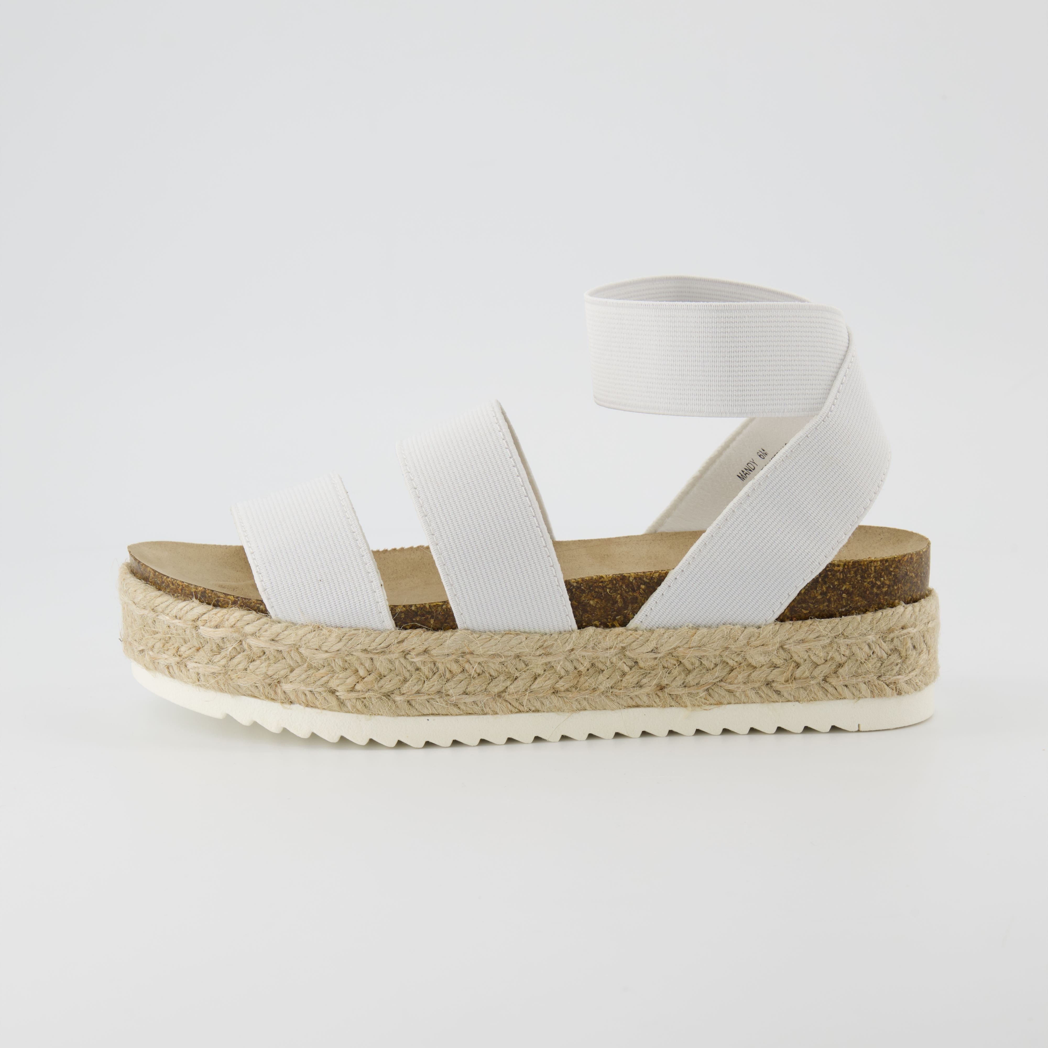 Mandy Stretch Platform Sandal White