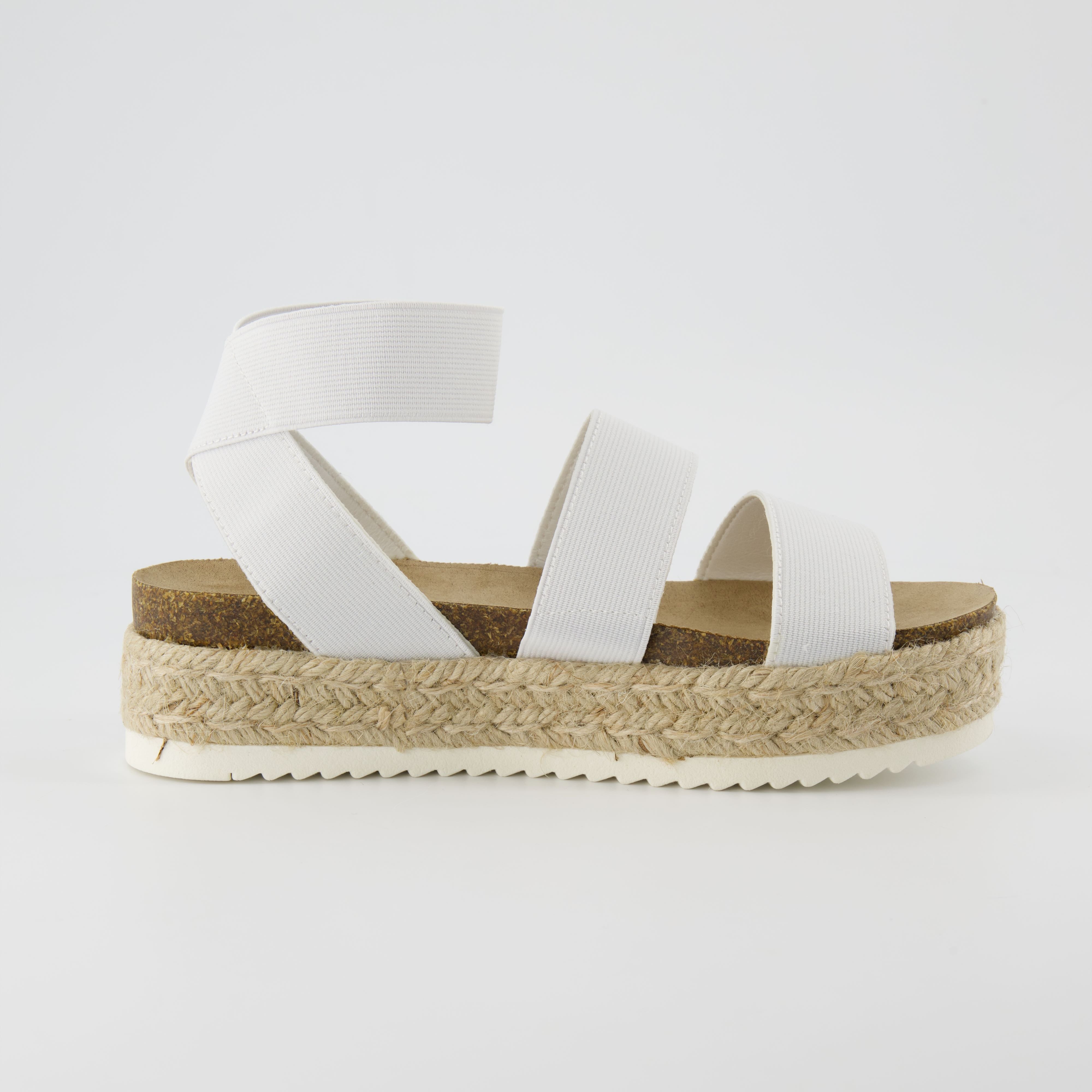 Mandy Stretch Platform Sandal White