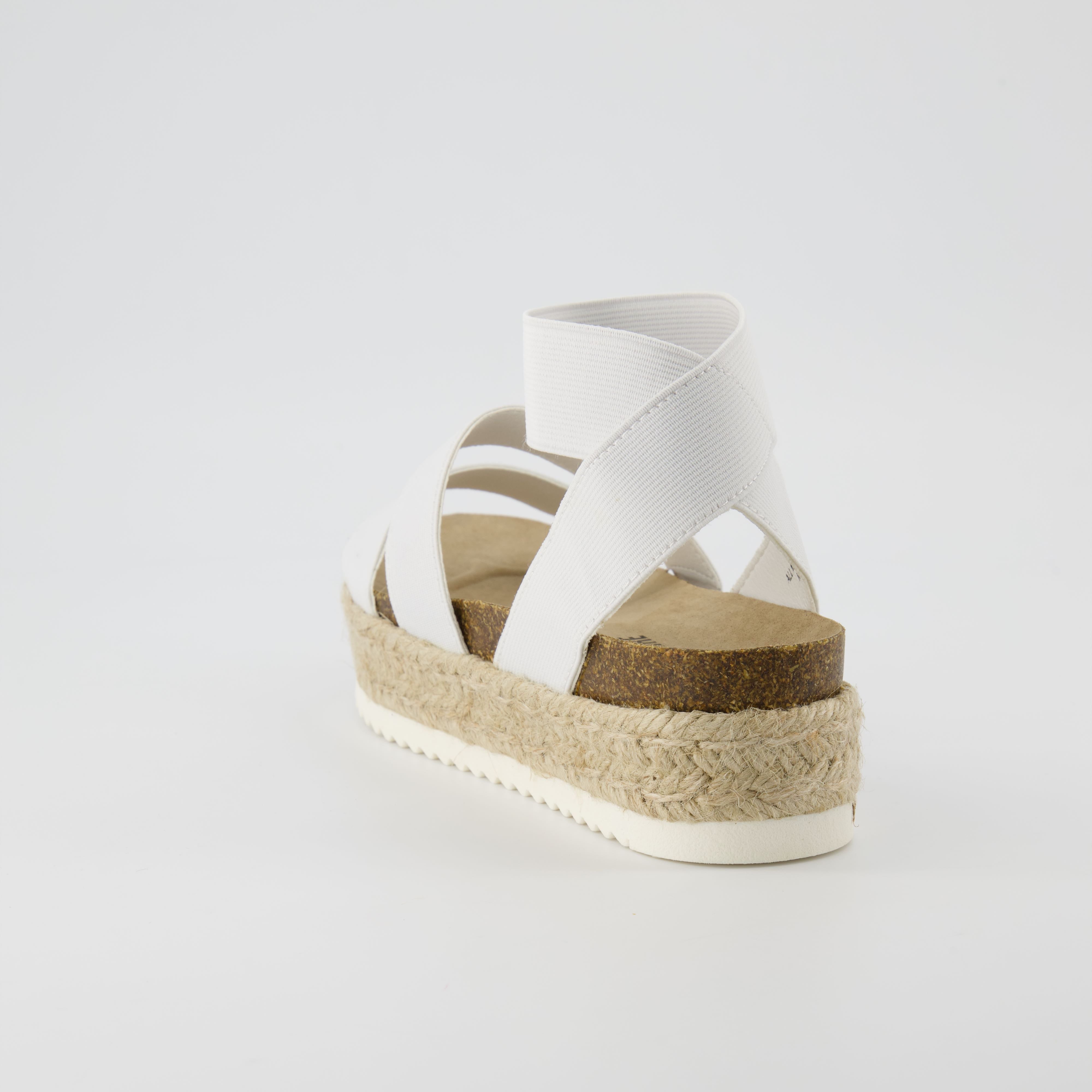 Mandy Stretch Platform Sandal White