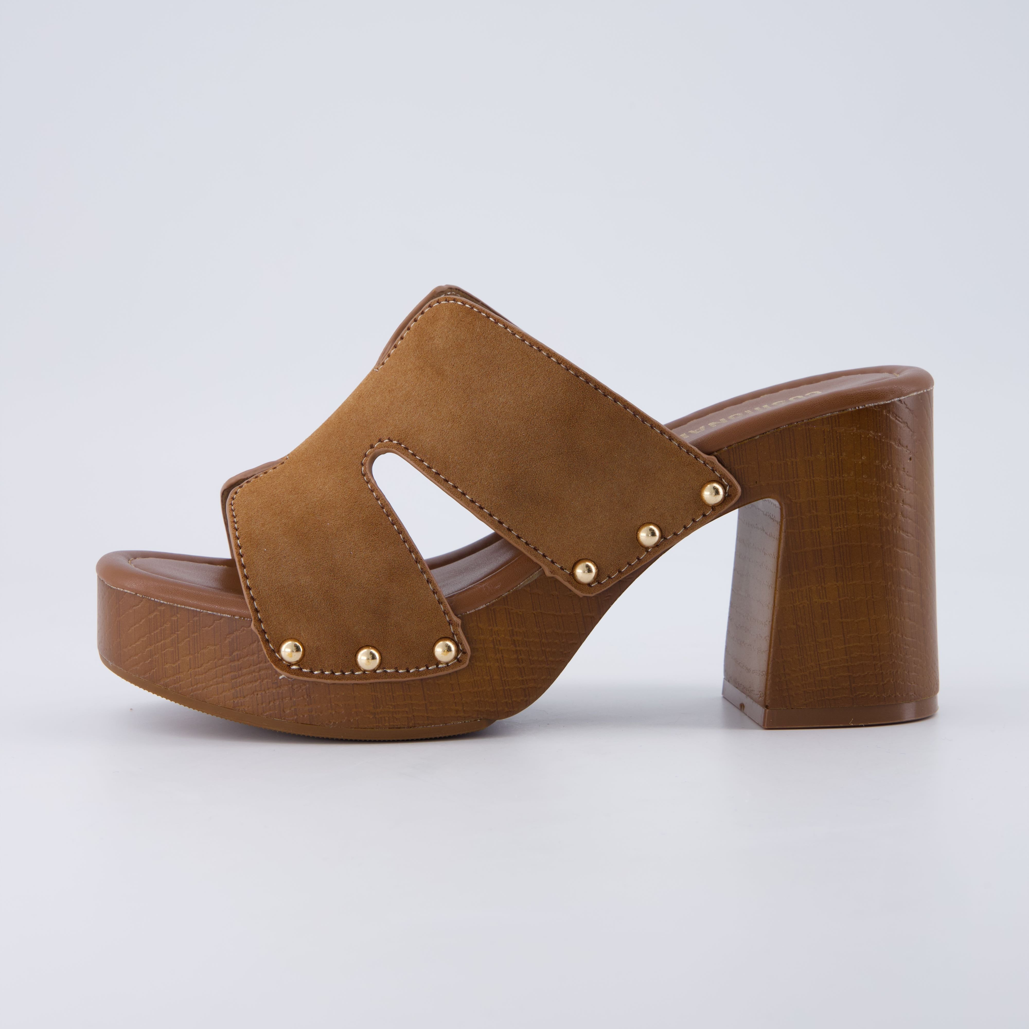 Markie Chunky Block Heel Sandals Whiskey Medium