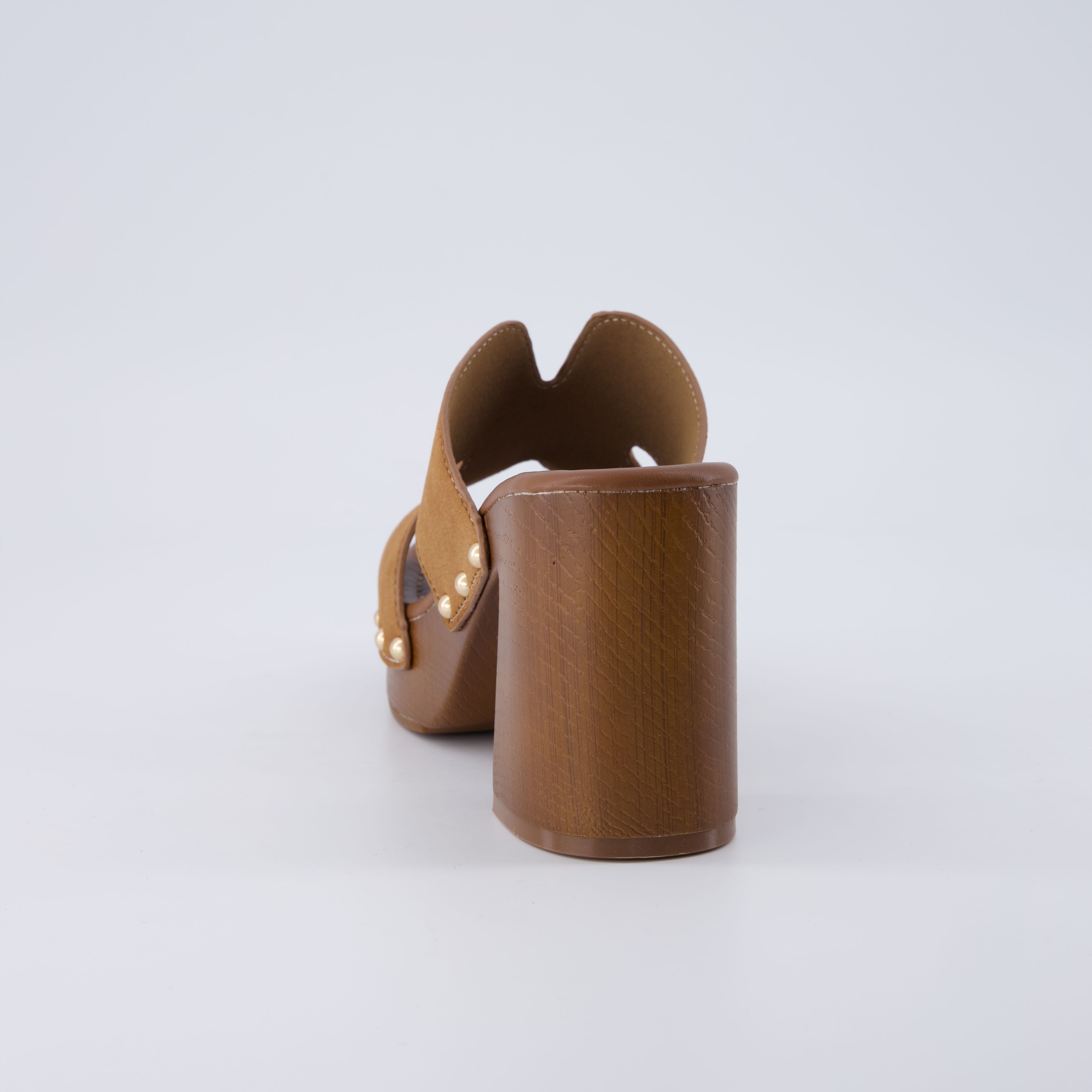 Markie Chunky Block Heel Sandals Whiskey Medium