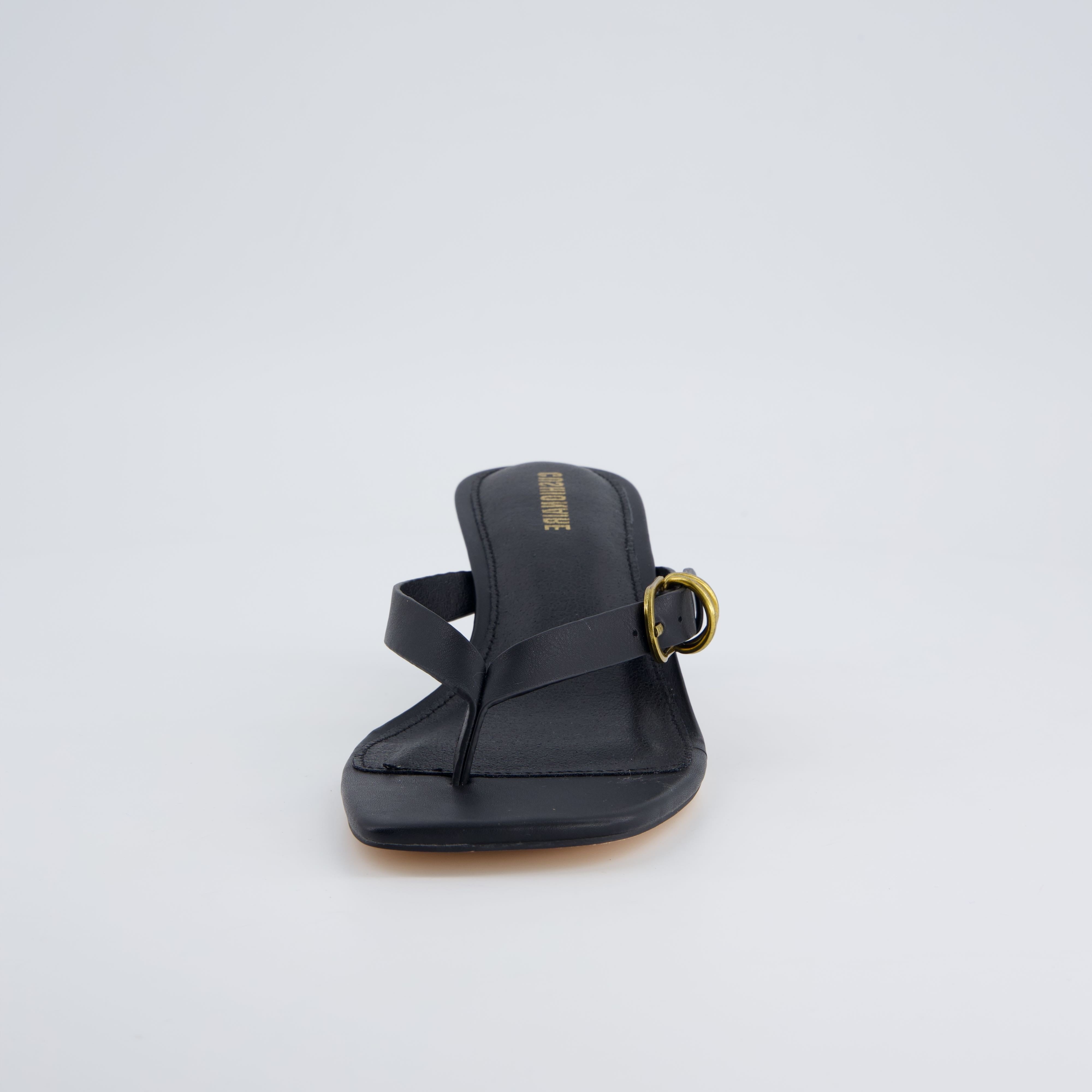Marlin Kitten Heel Sandals Black