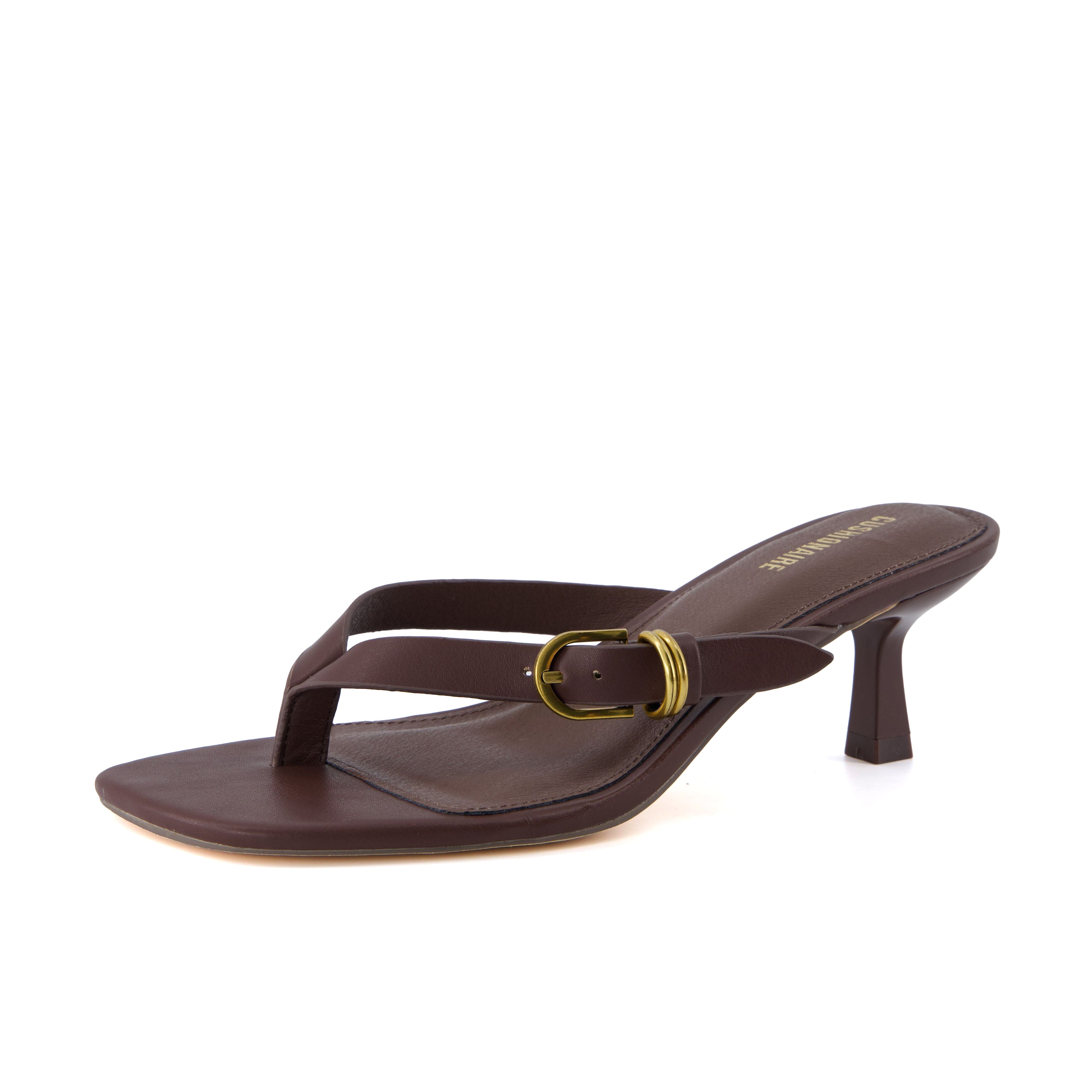 Marlin Kitten Heel Sandals Chocolate