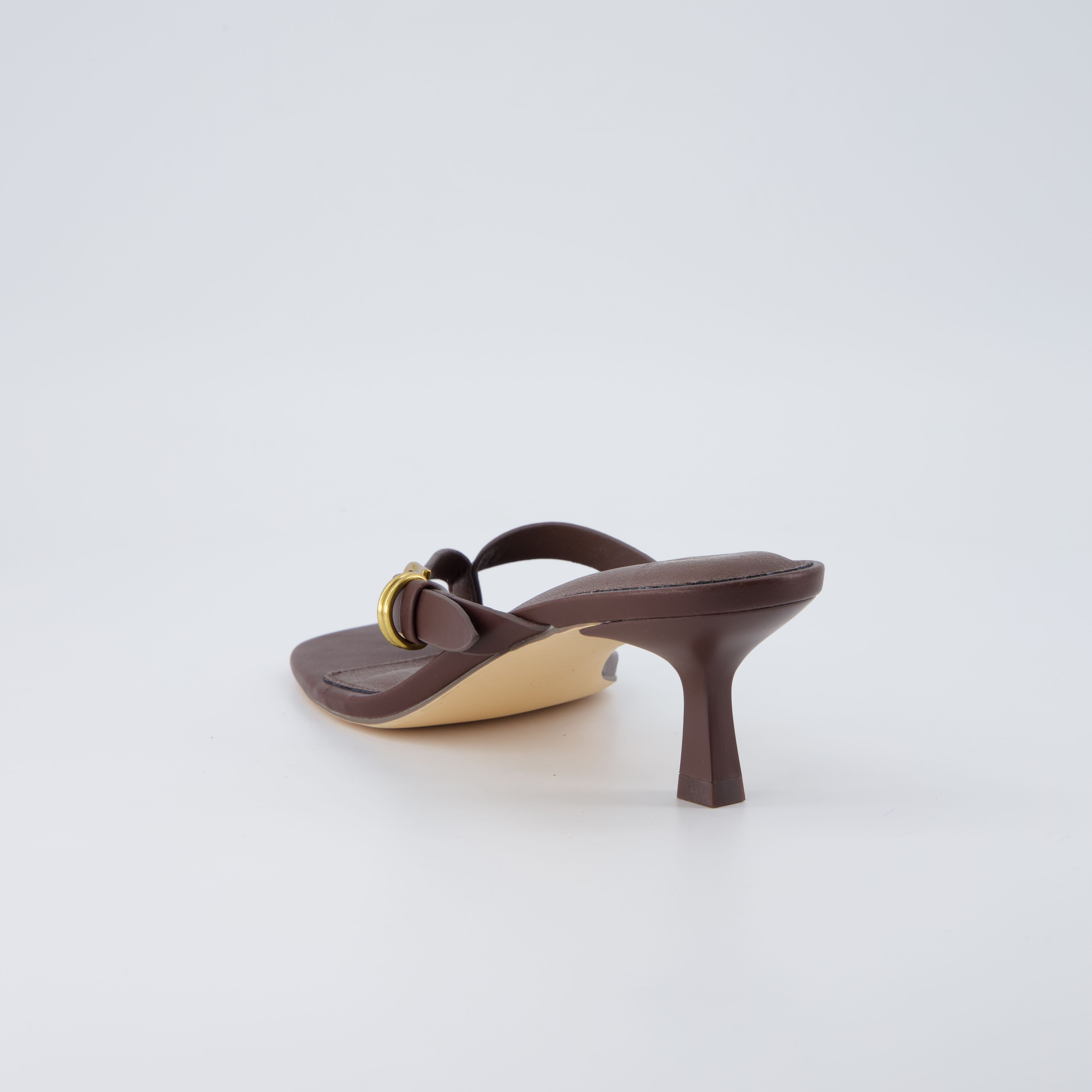 Marlin Kitten Heel Sandals Chocolate