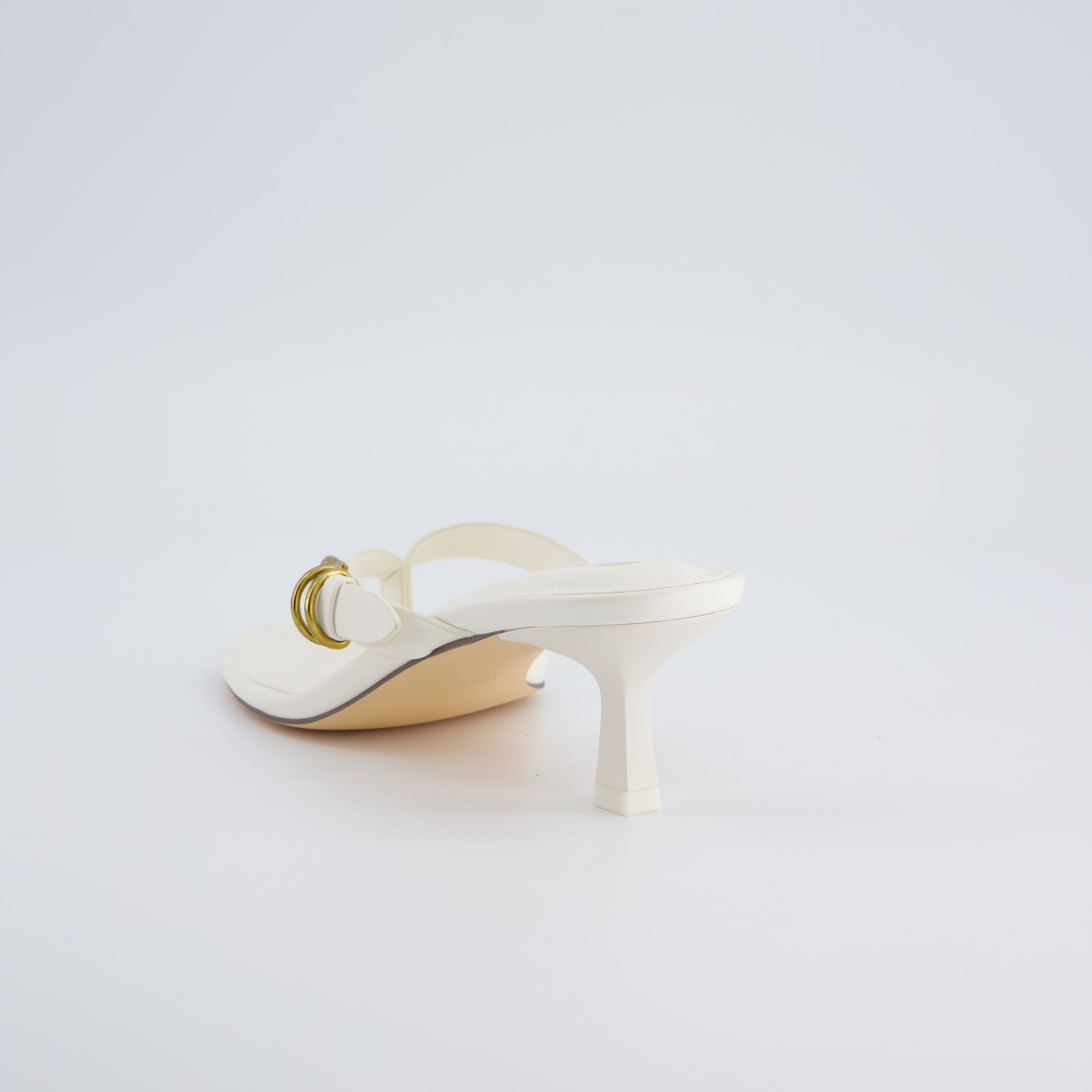 Marlin Kitten Heel Sandals Ivory
