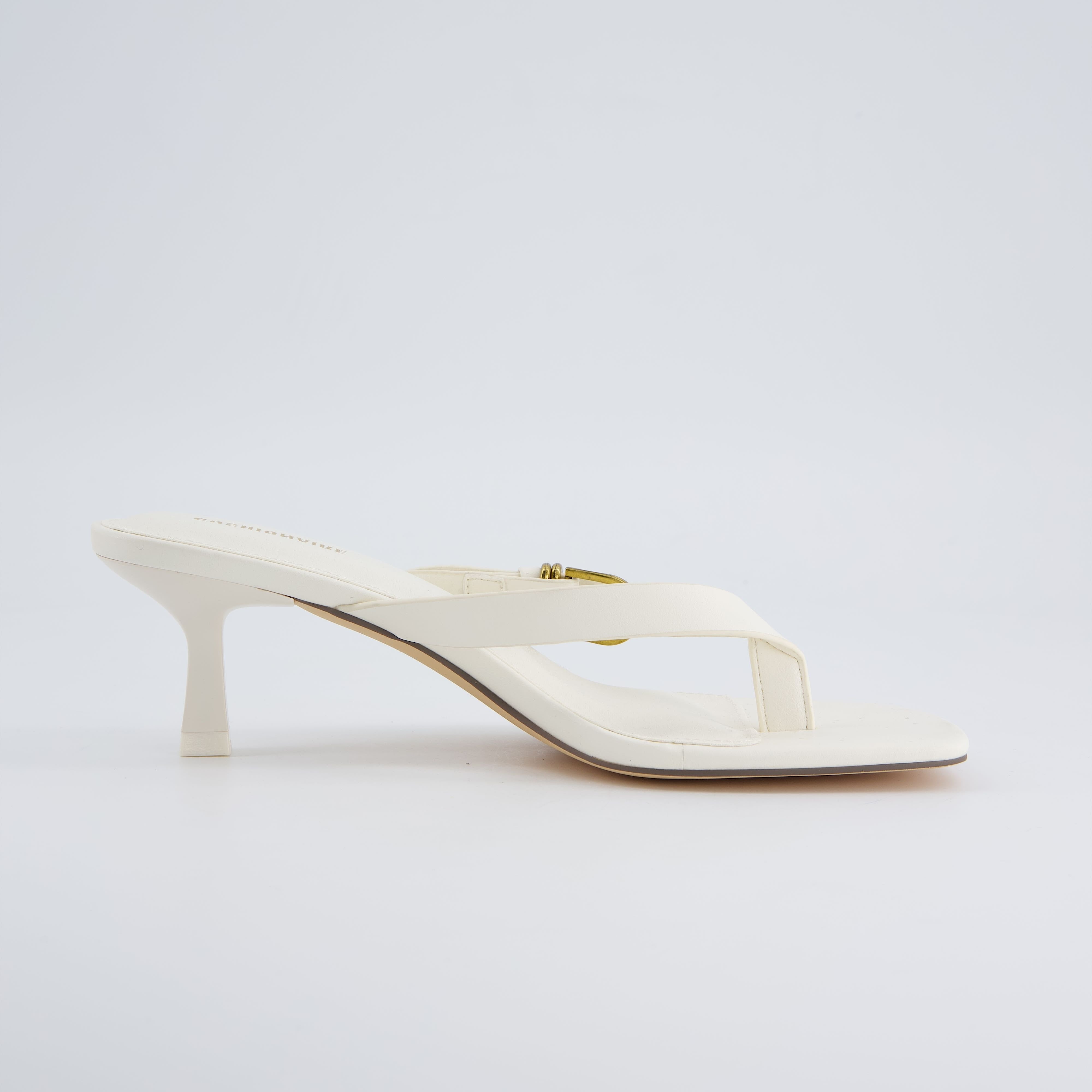 Marlin Kitten Heel Sandals Ivory