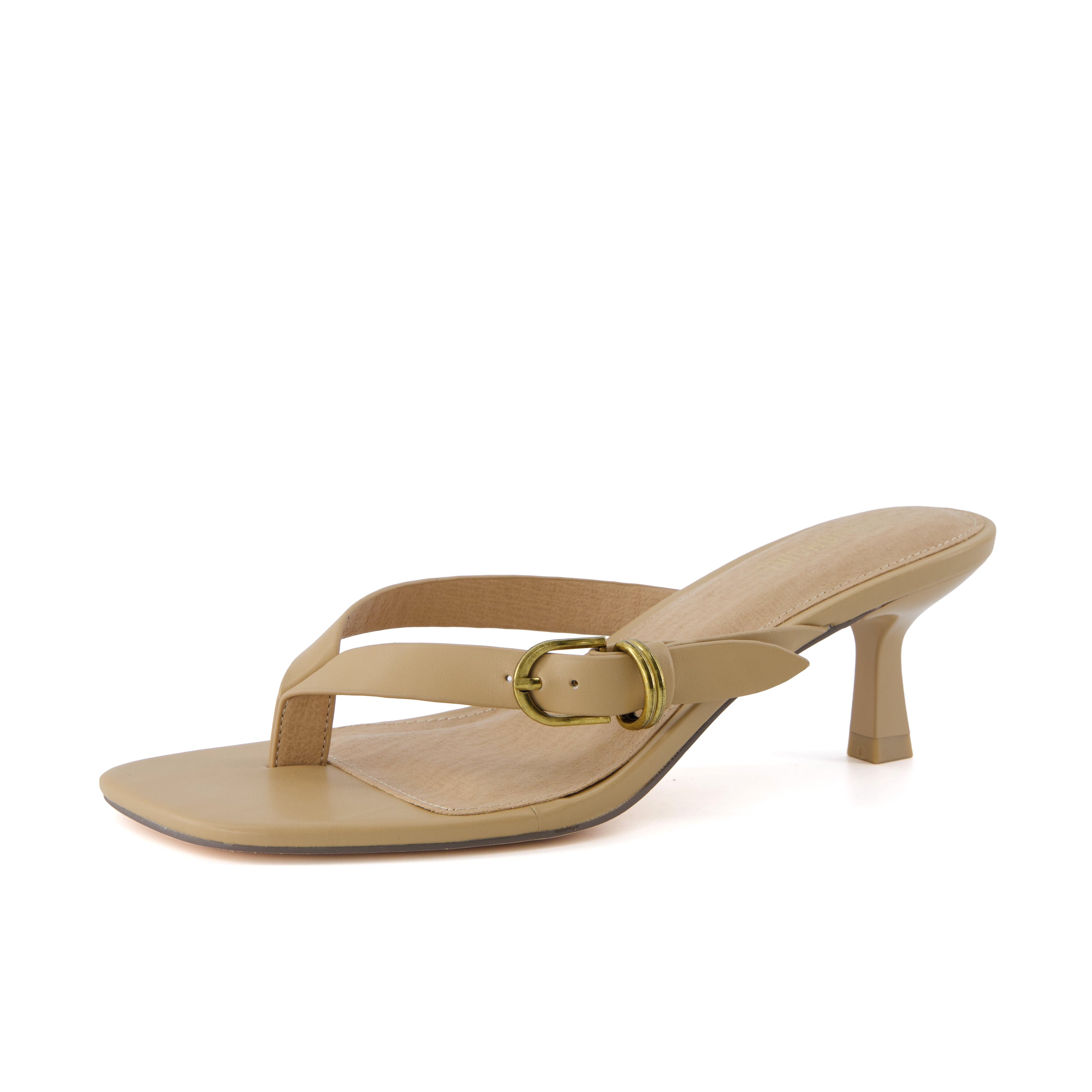 Marlin Kitten Heel Sandals Tan
