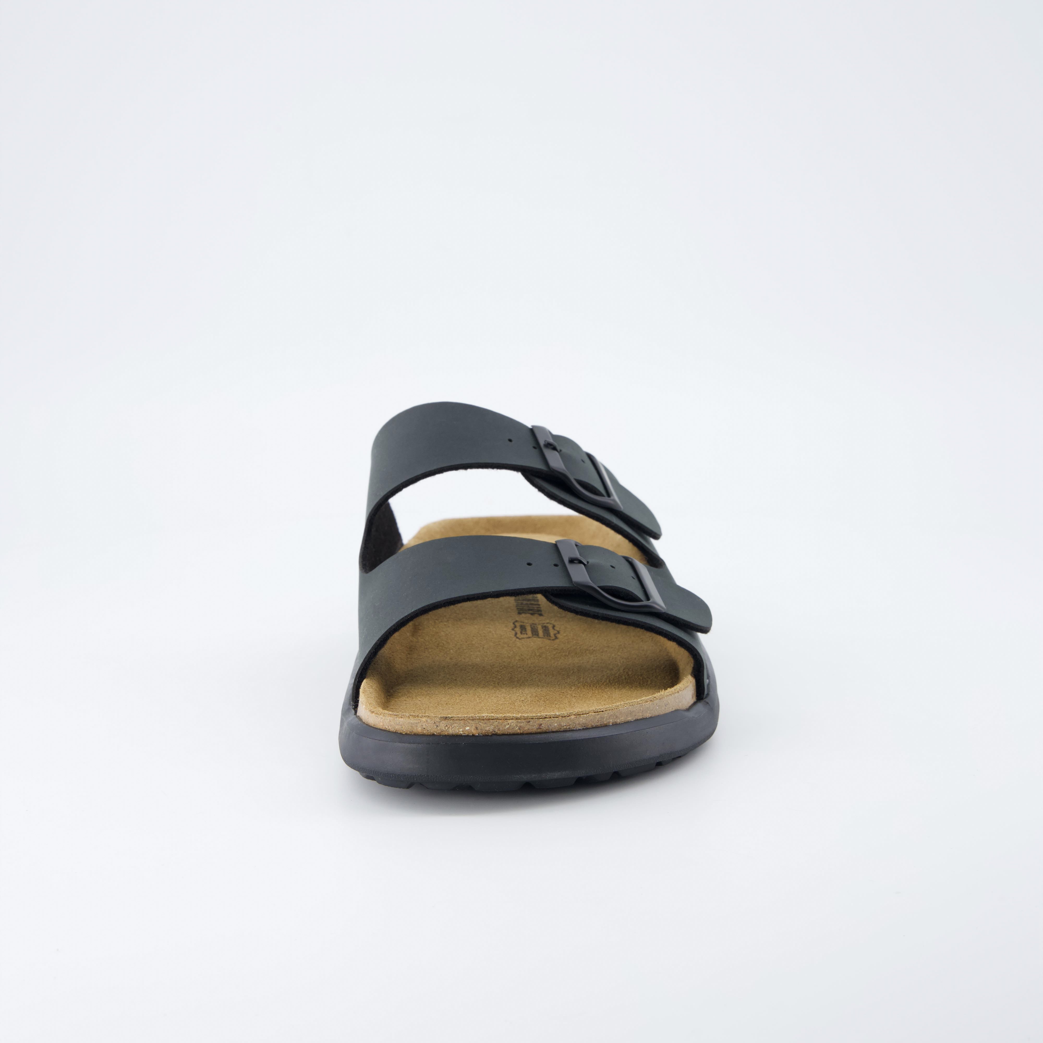 Mars Double Buckle Sandals Black Nubuck Medium