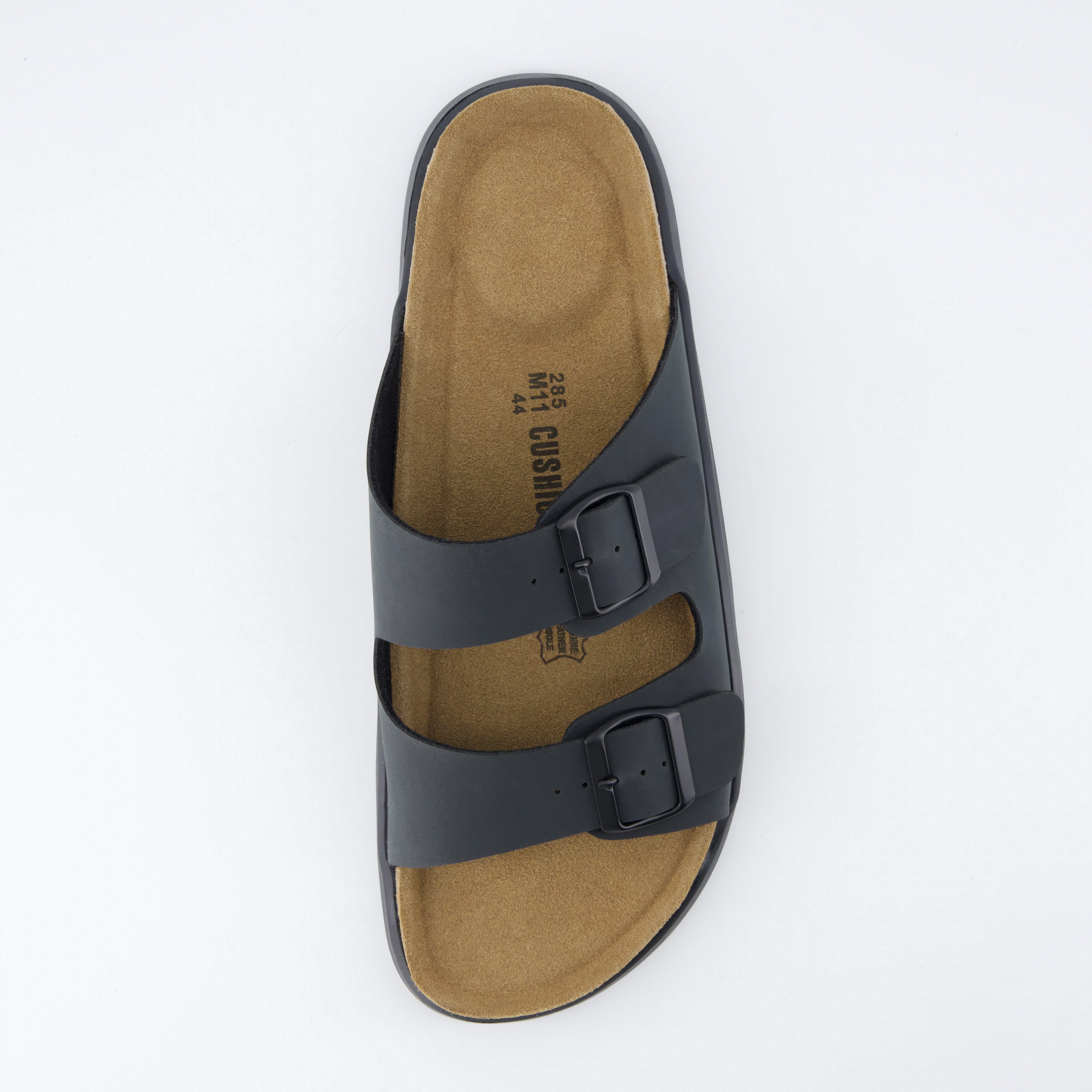 Mars Double Buckle Sandals Black Nubuck Medium