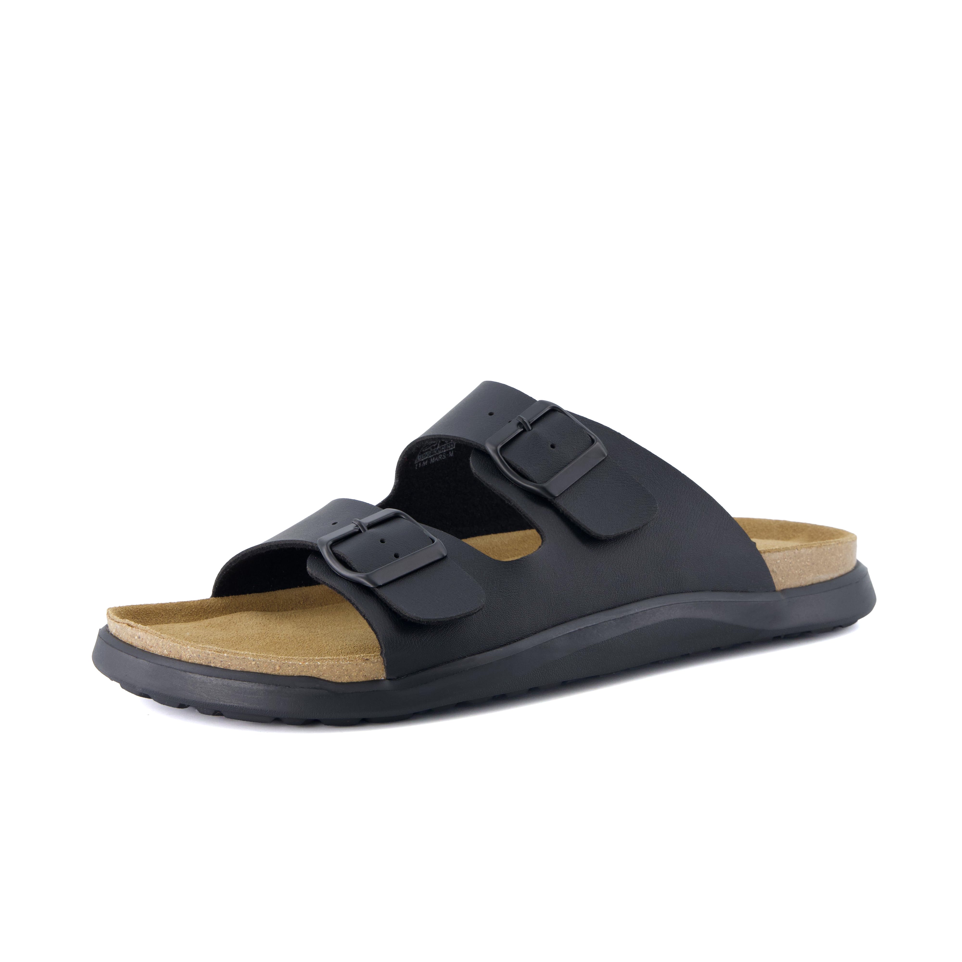 Mars Double Buckle Sandals Black Nappa Medium