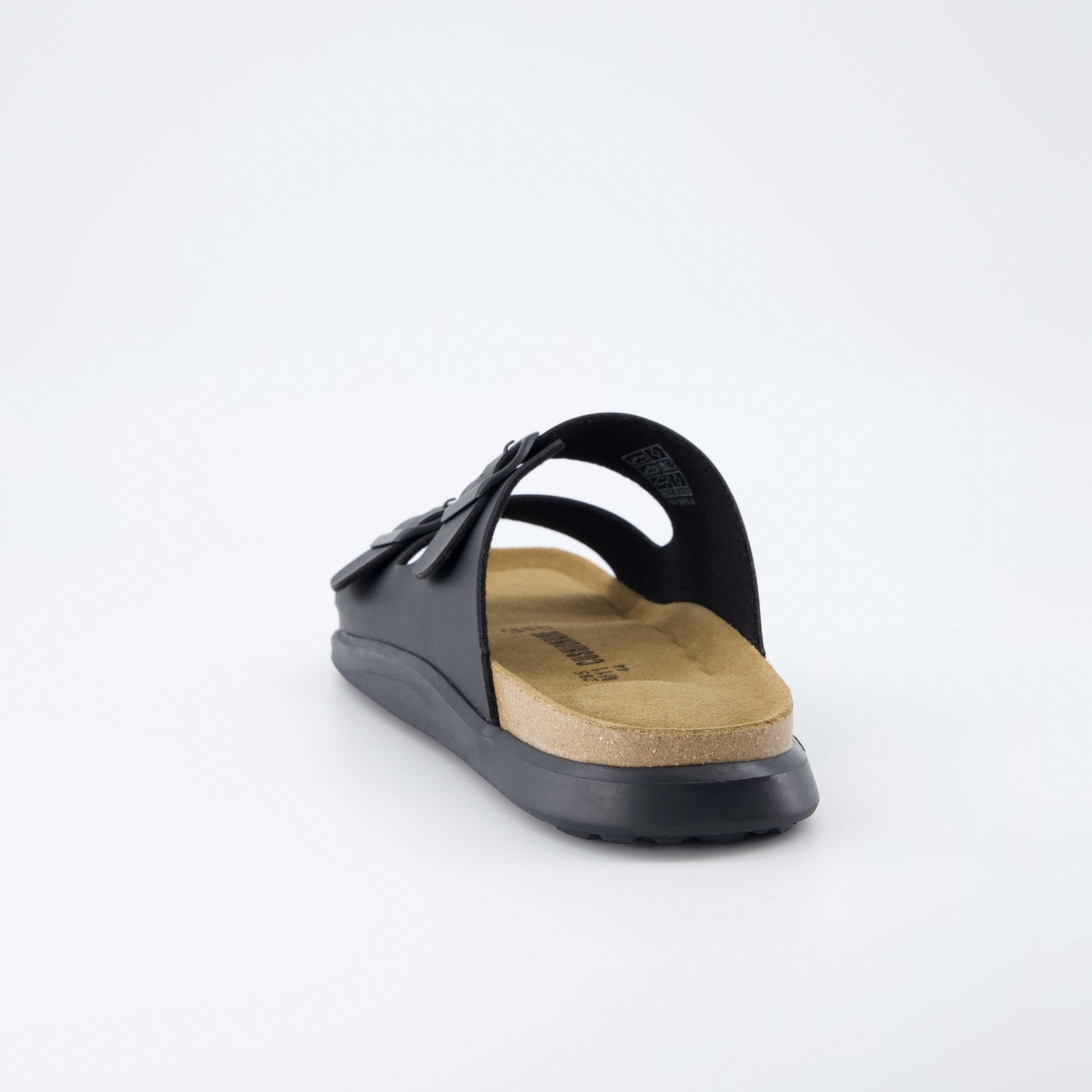 Mars Double Buckle Sandals Black Nappa Medium