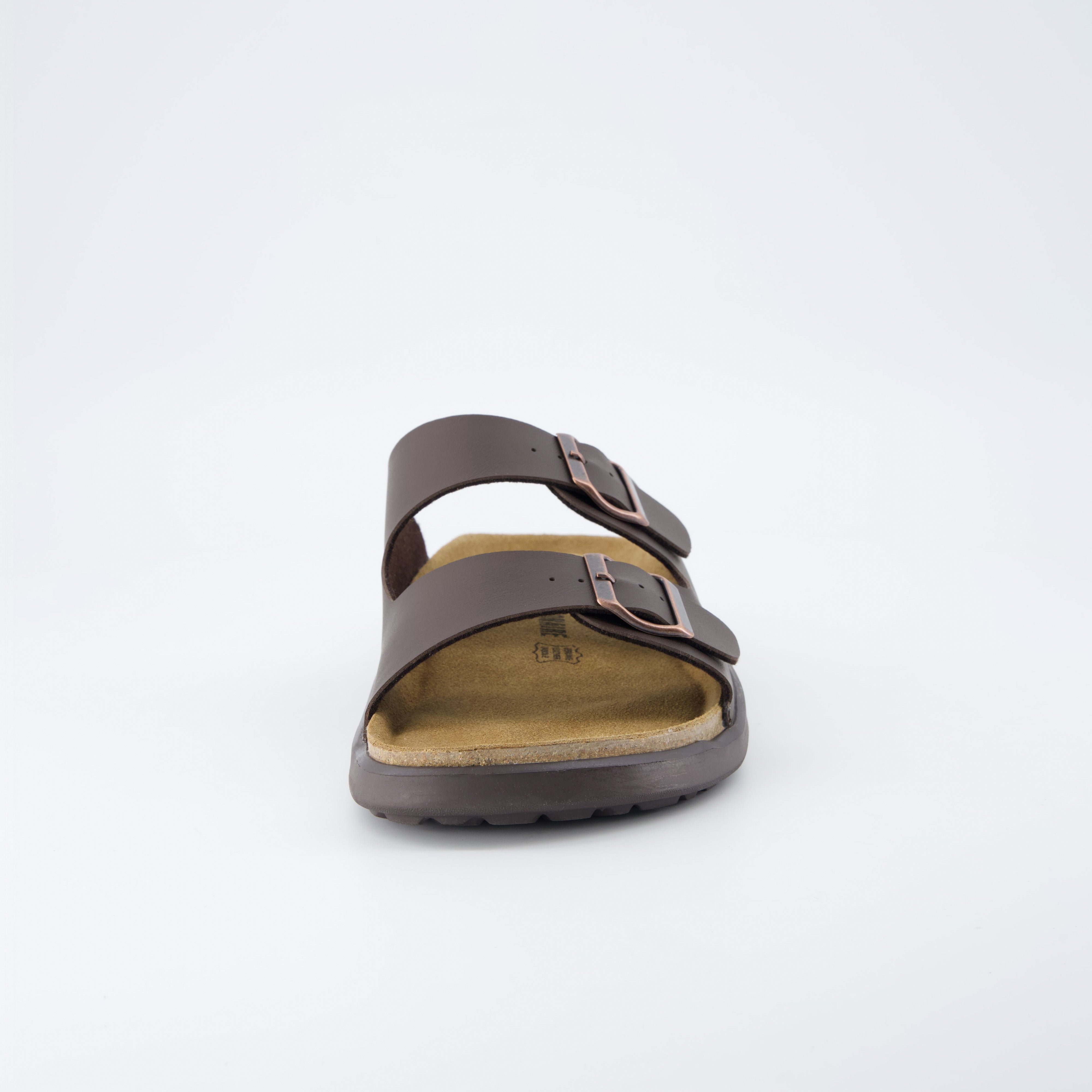 Mars Double Buckle Sandals Brown Nappa Medium