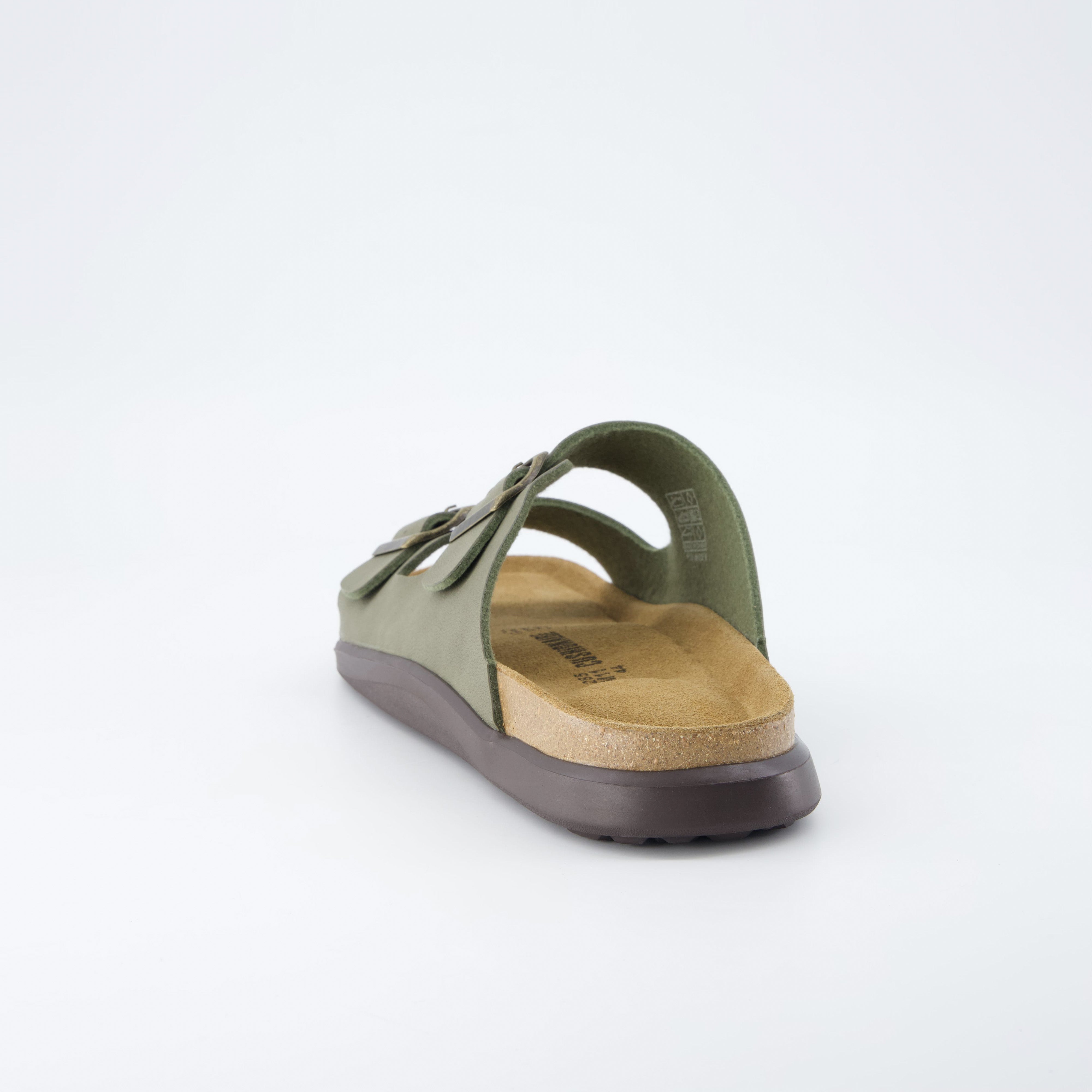 Mars Double Buckle Sandals Green Texture Medium