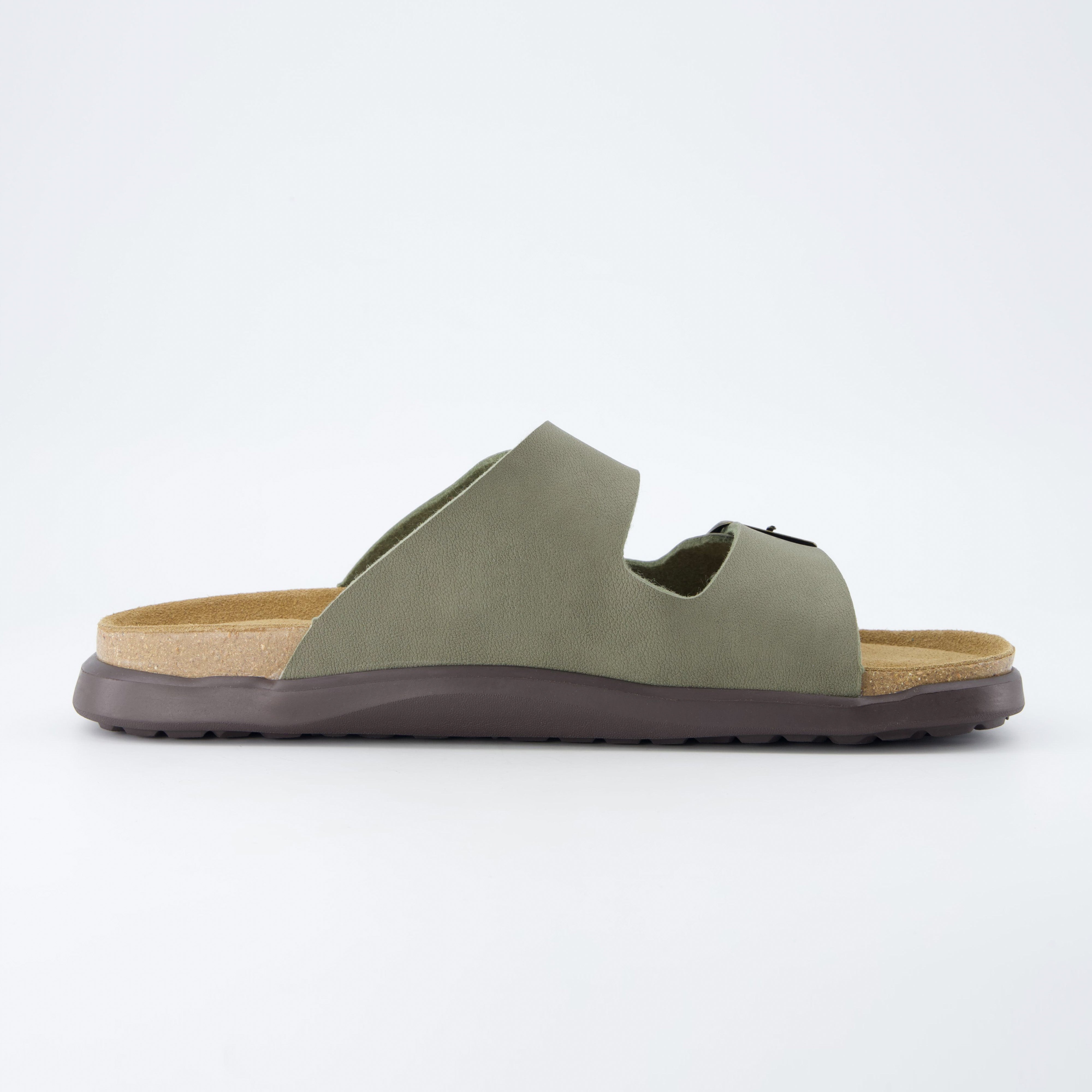 Mars Double Buckle Sandals Green Texture Medium