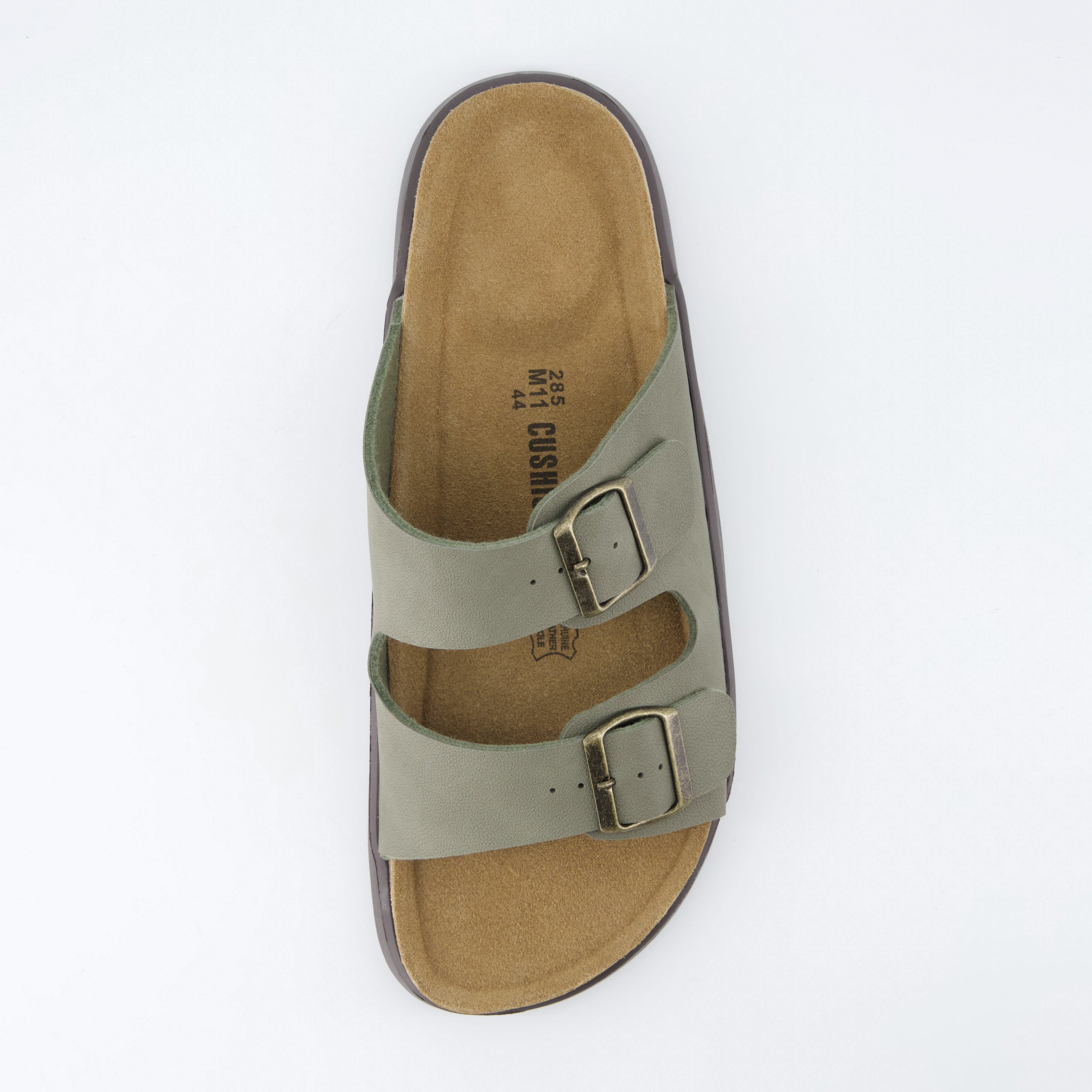 Mars Double Buckle Sandals Green Texture Medium