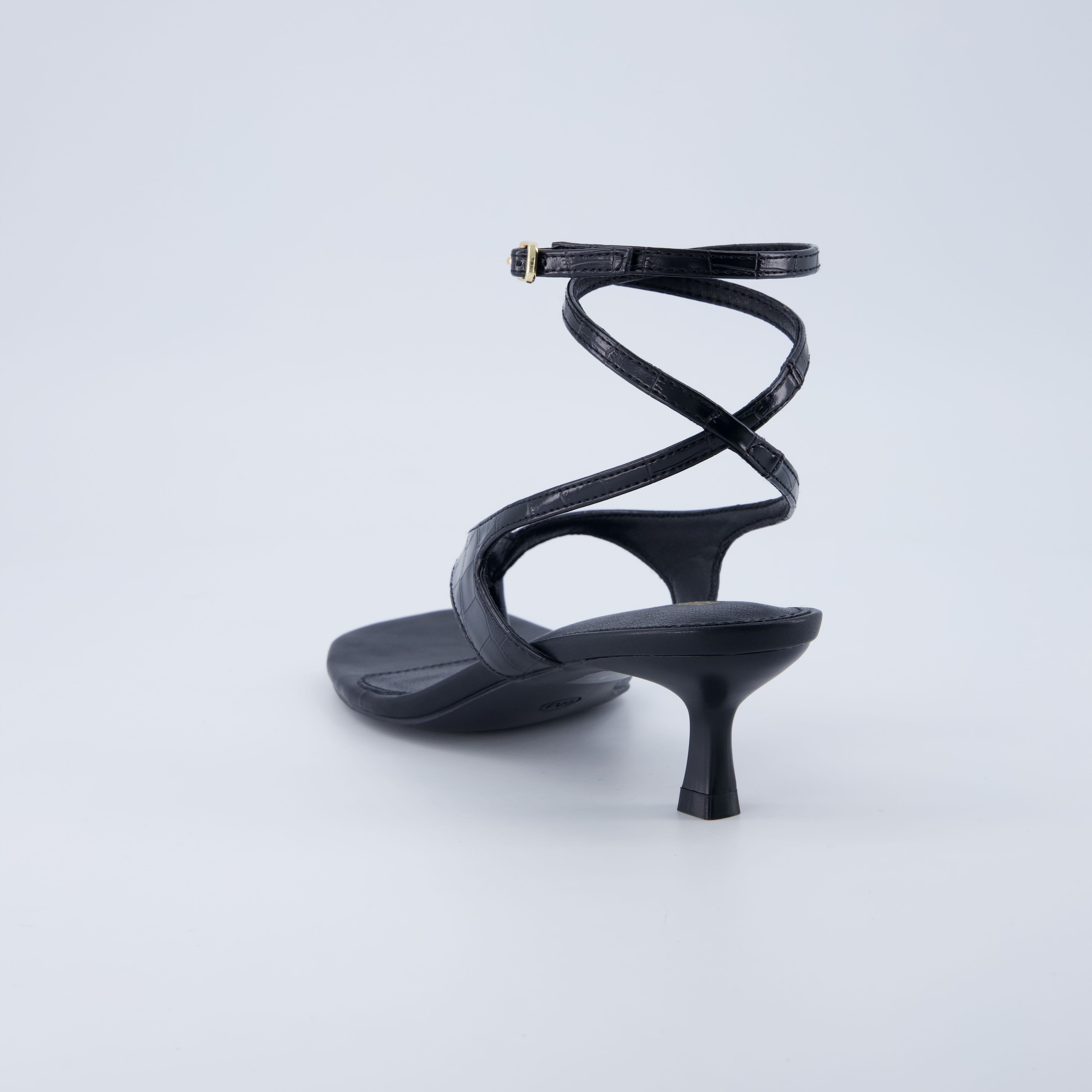 Martini Strappy Kitten Heel Sandal Black