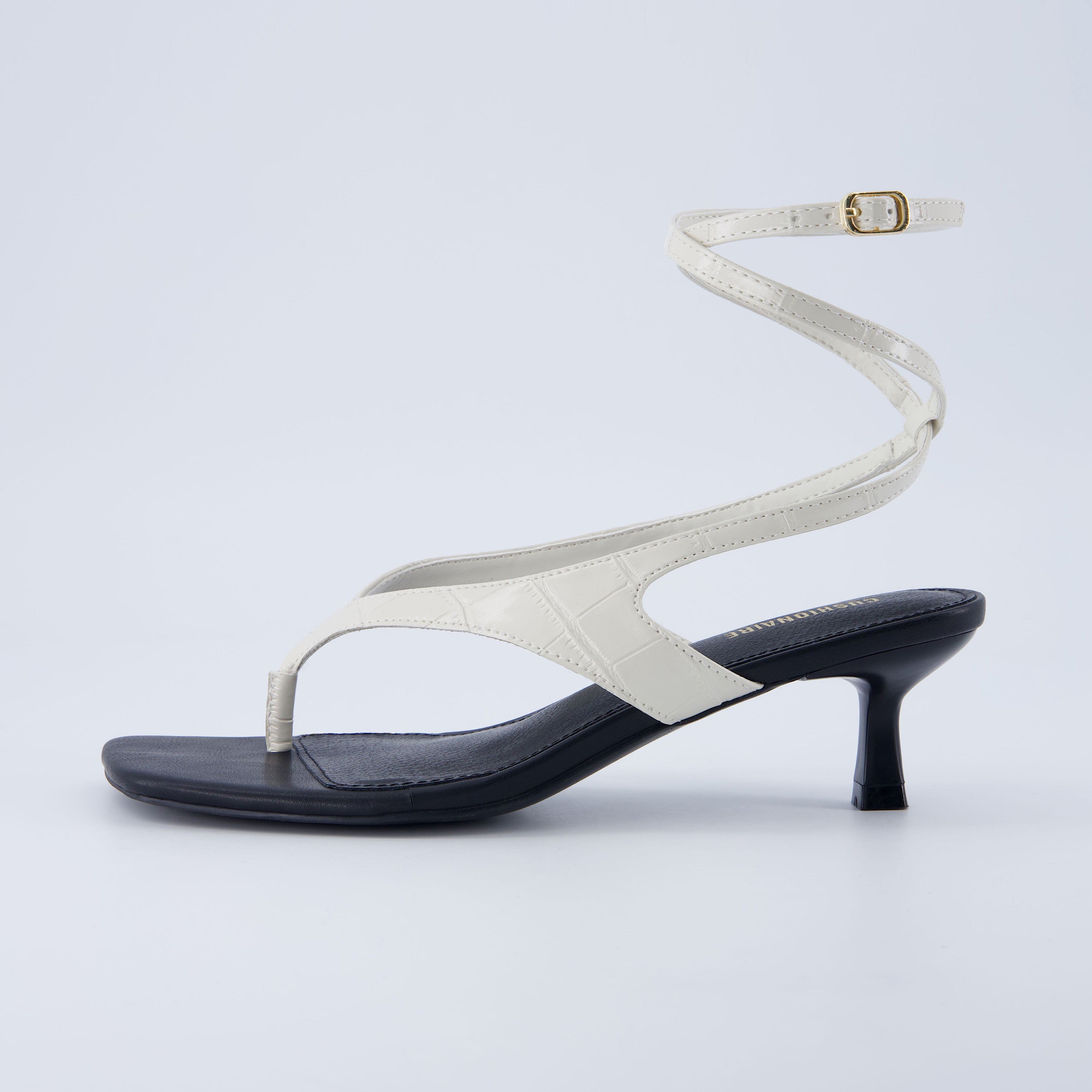 Martini Strappy Kitten Heel Sandal Ivory