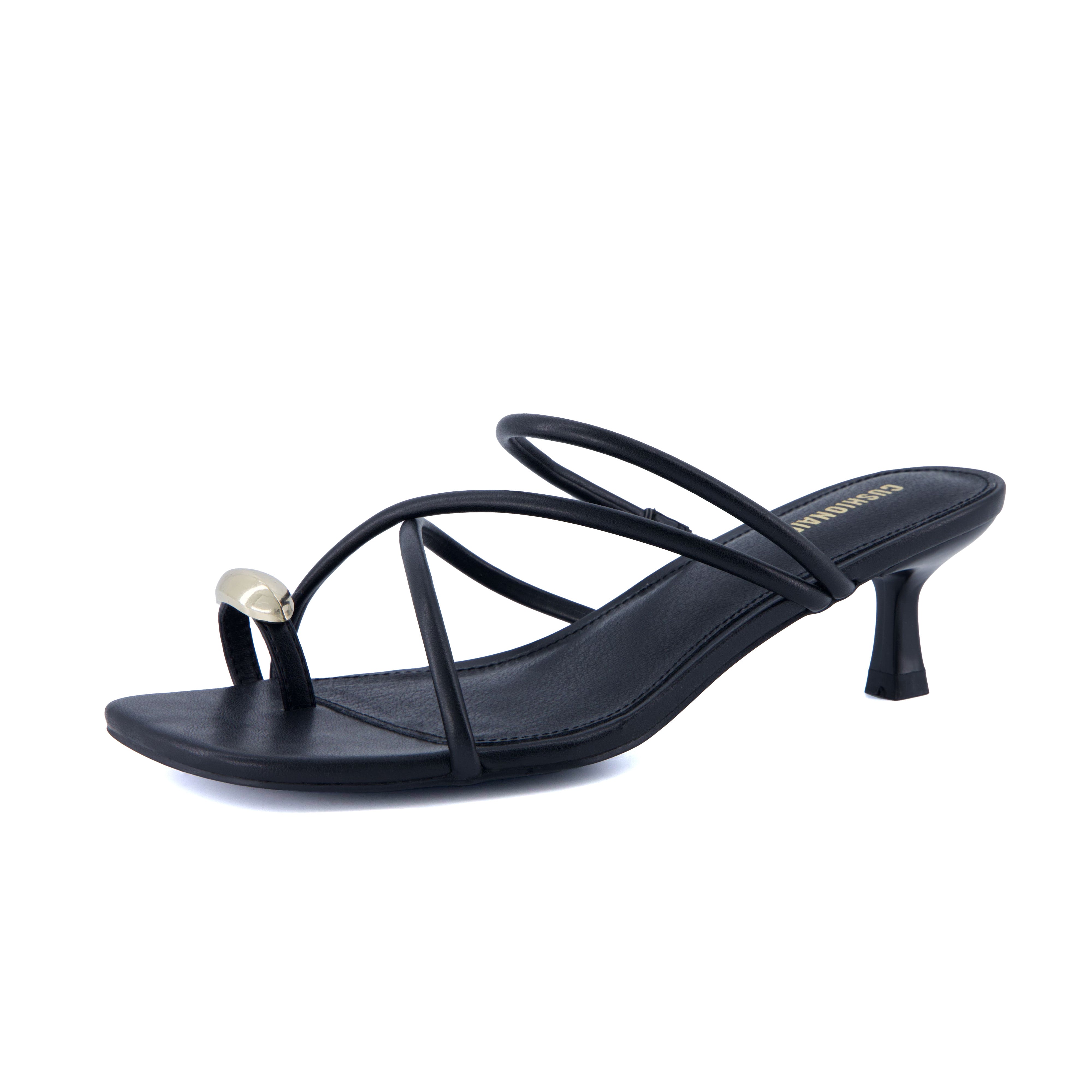 Maui Kitten Heel Sandals Black