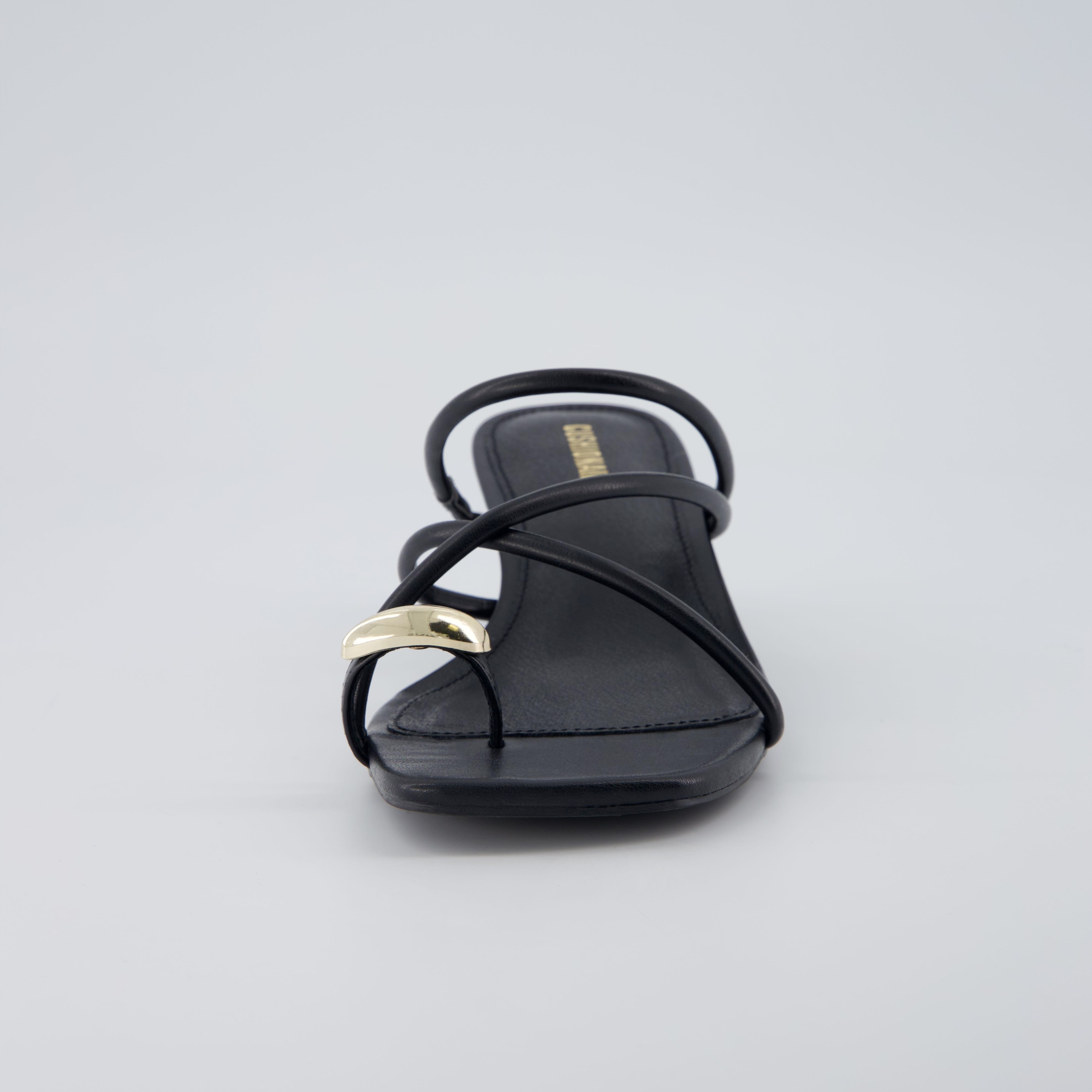 Maui Kitten Heel Sandals Black
