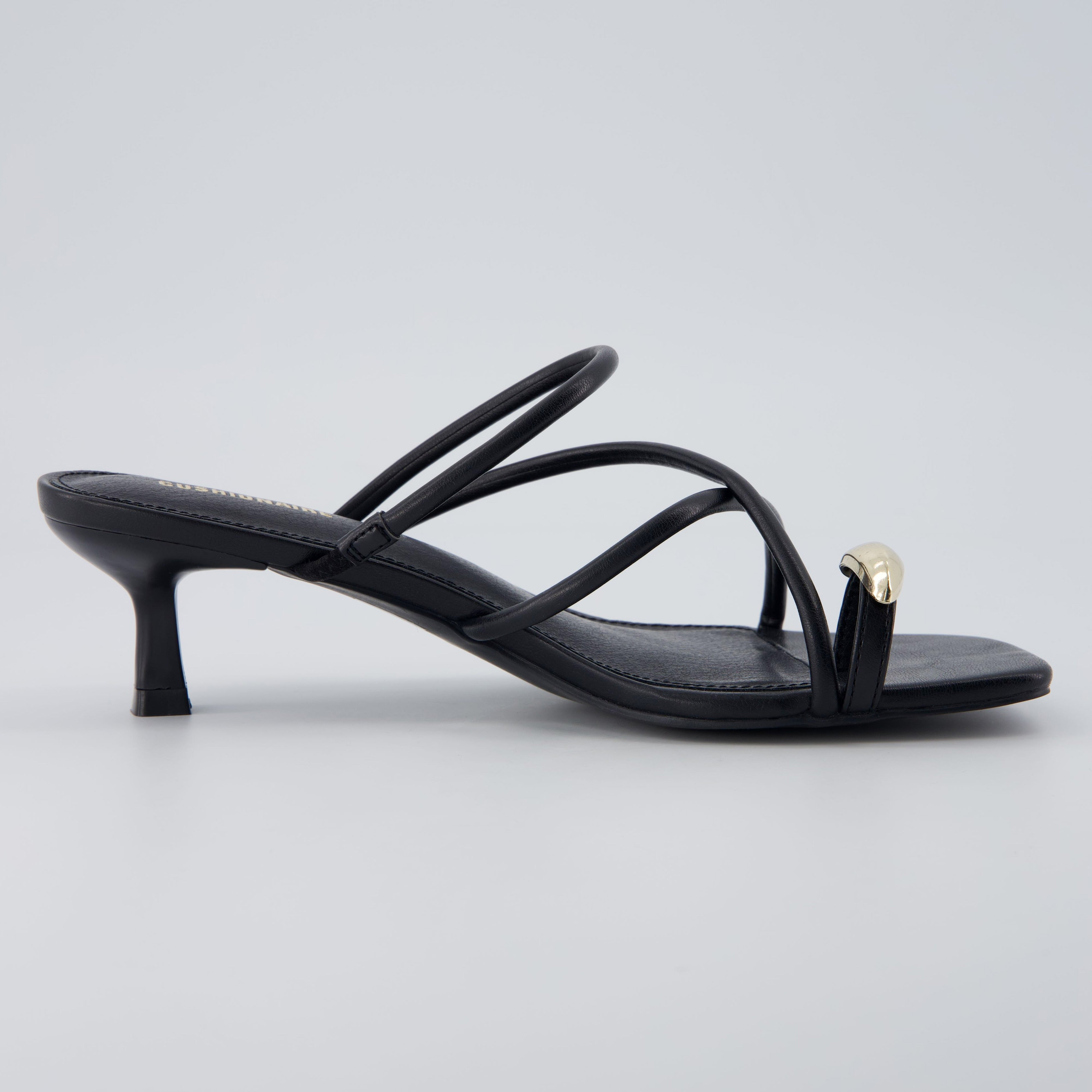 Maui Kitten Heel Sandals Black