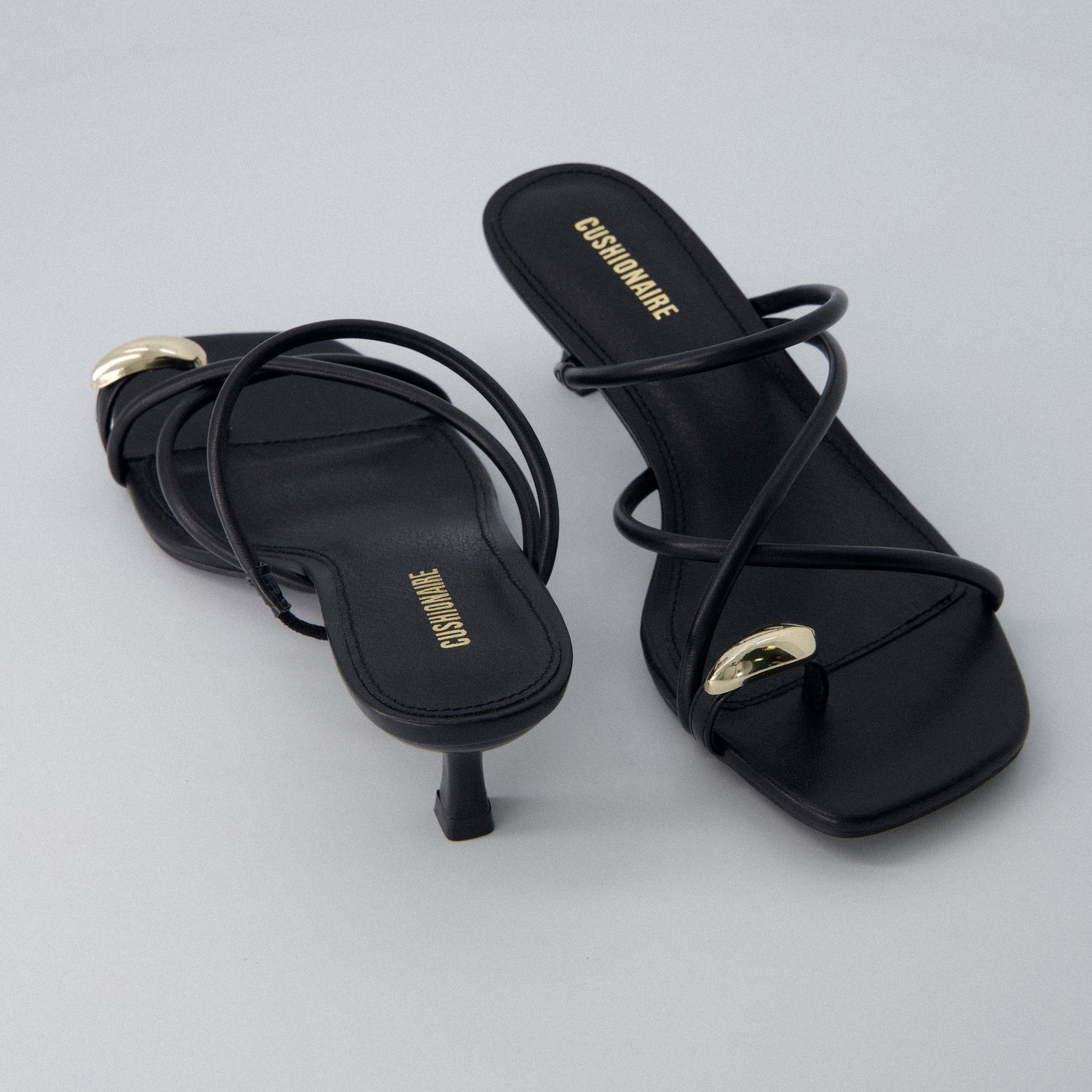 Maui Kitten Heel Sandals Black