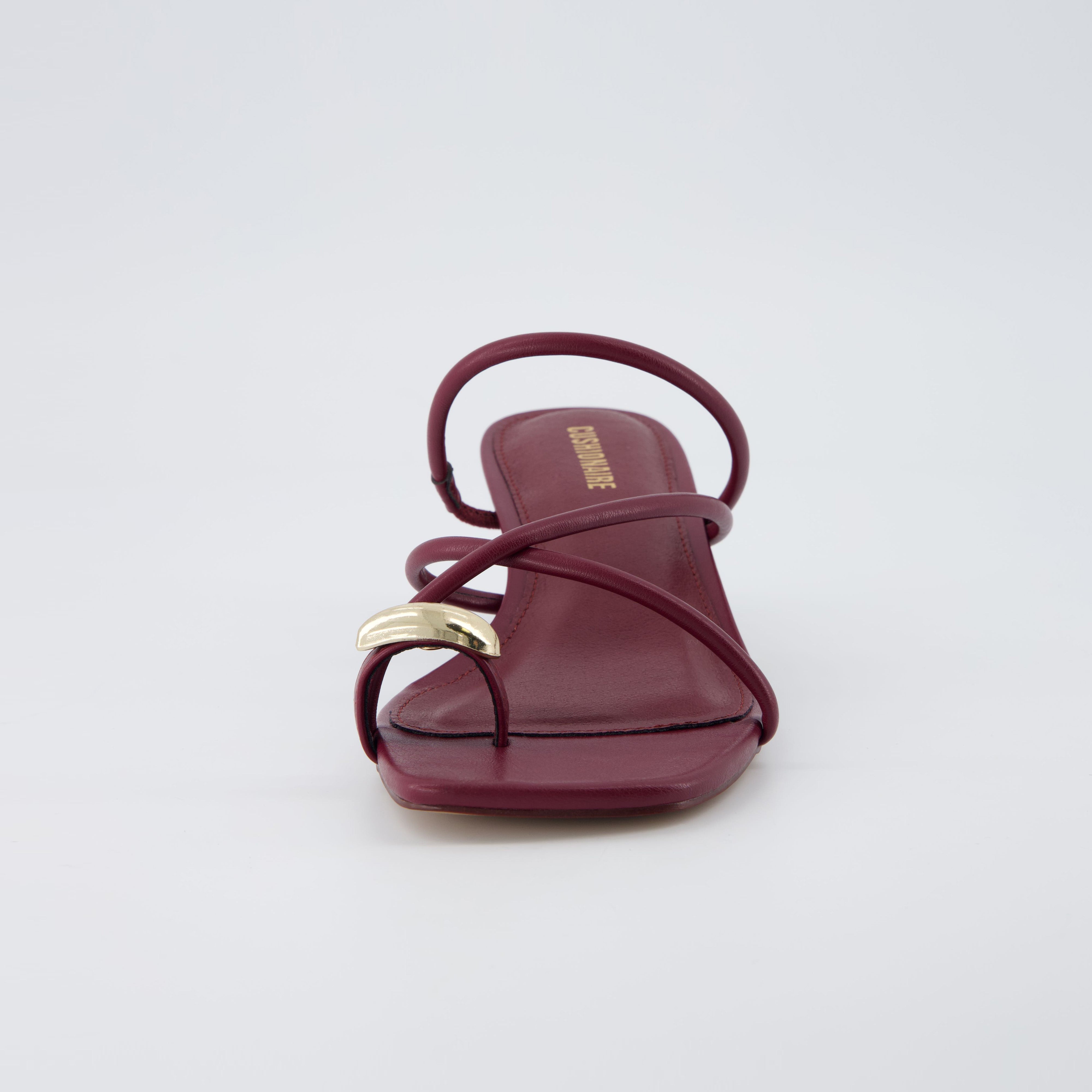Maui Kitten Heel Sandals Burgundy