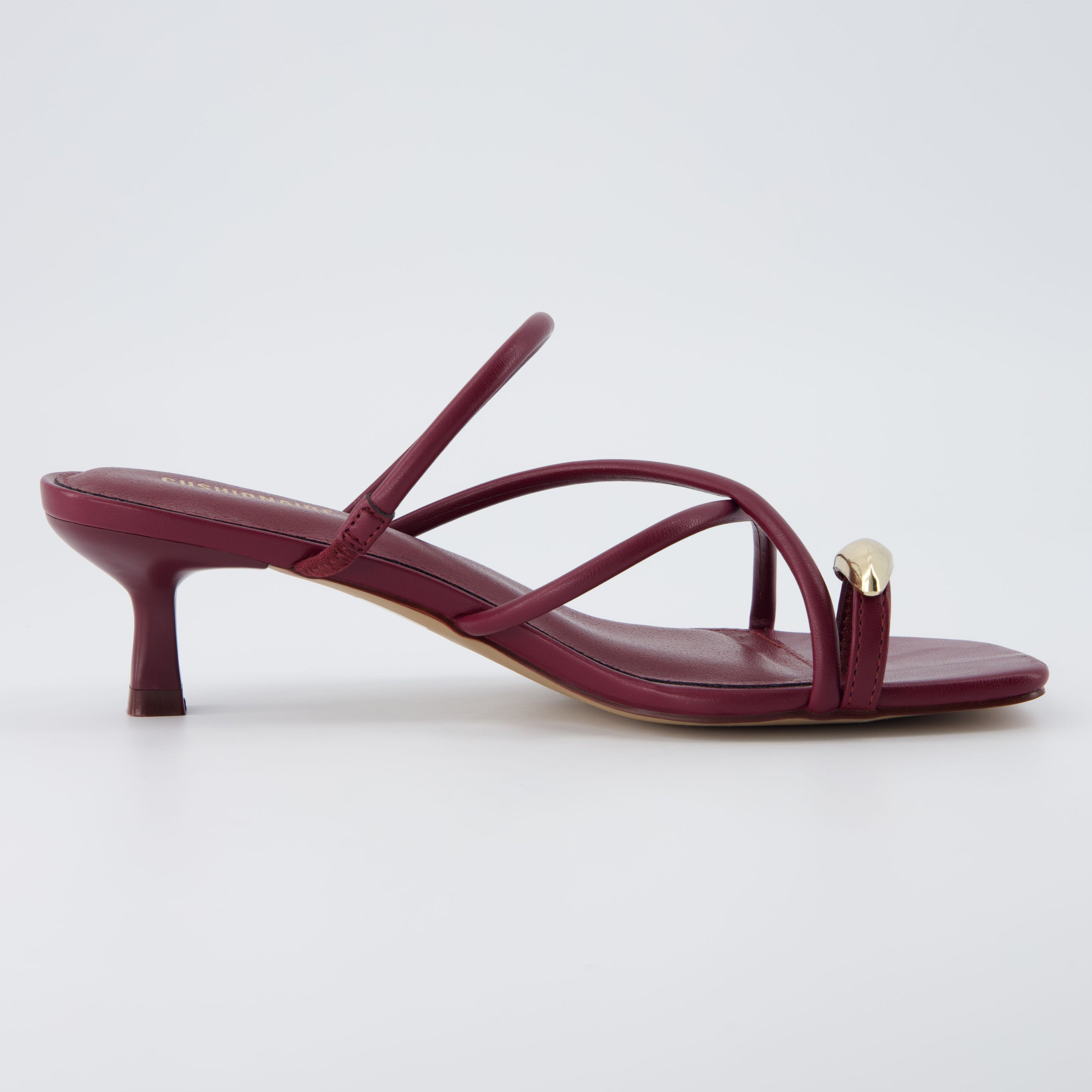 Maui Kitten Heel Sandals Burgundy