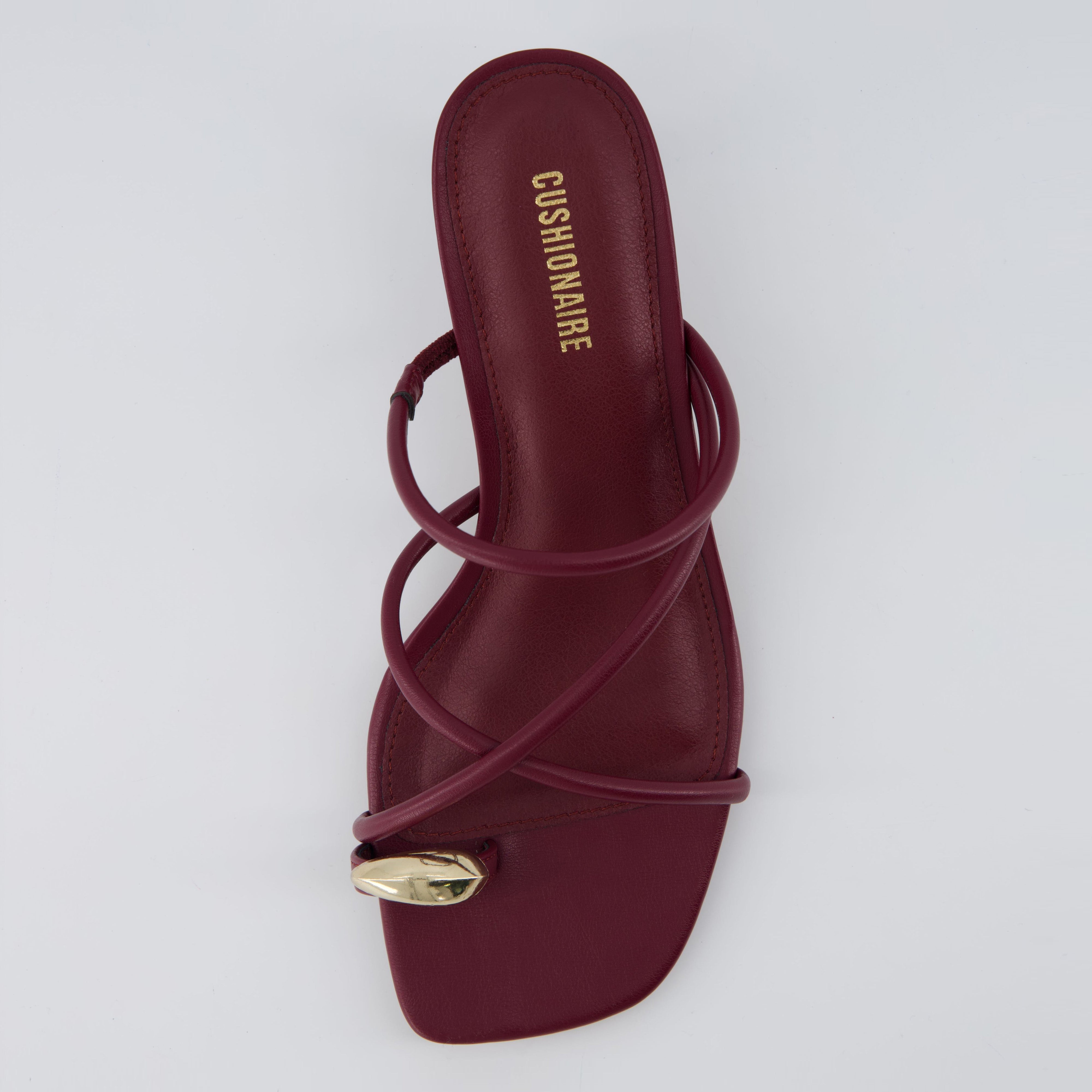 Maui Kitten Heel Sandals Burgundy