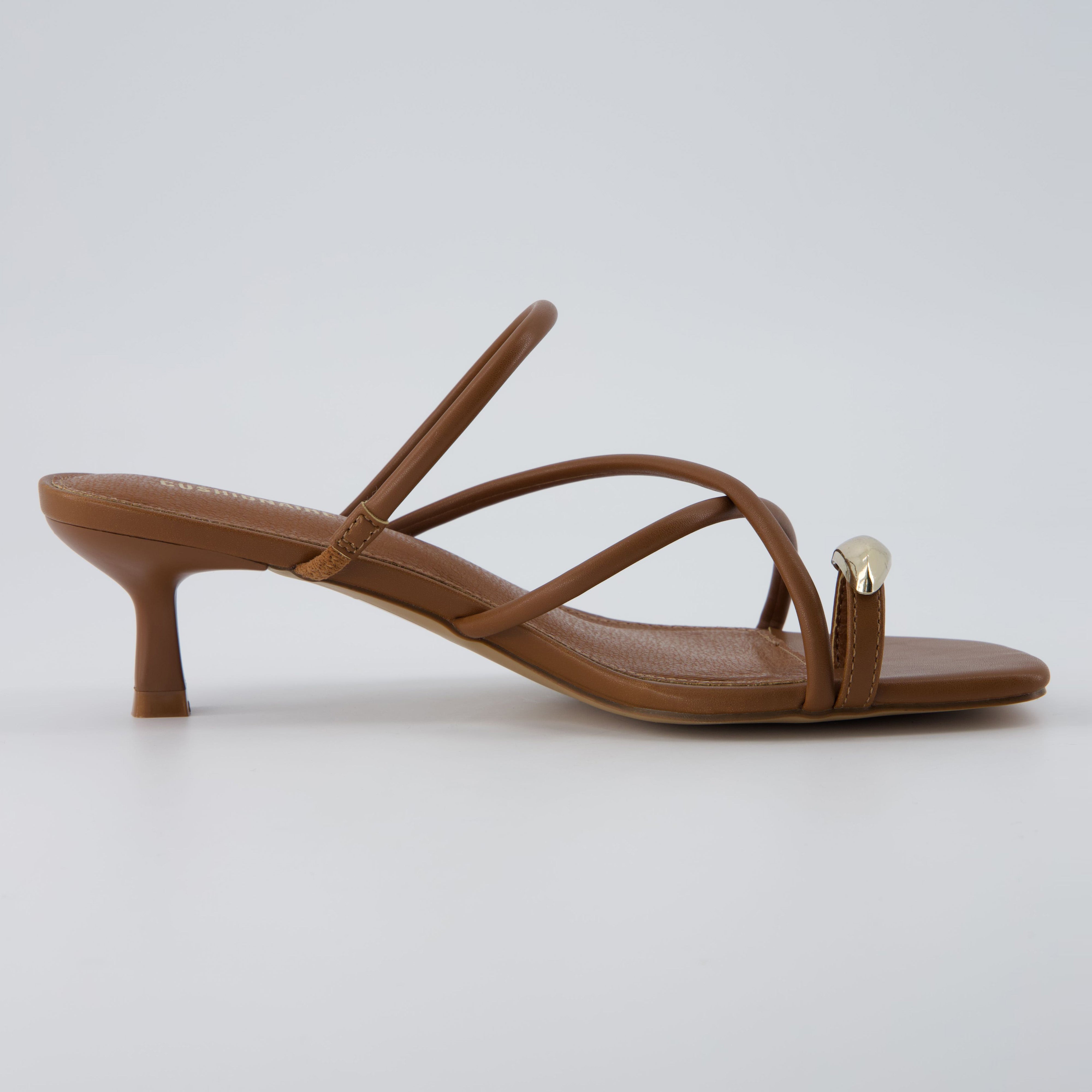 Maui Kitten Heel Sandals Cognac