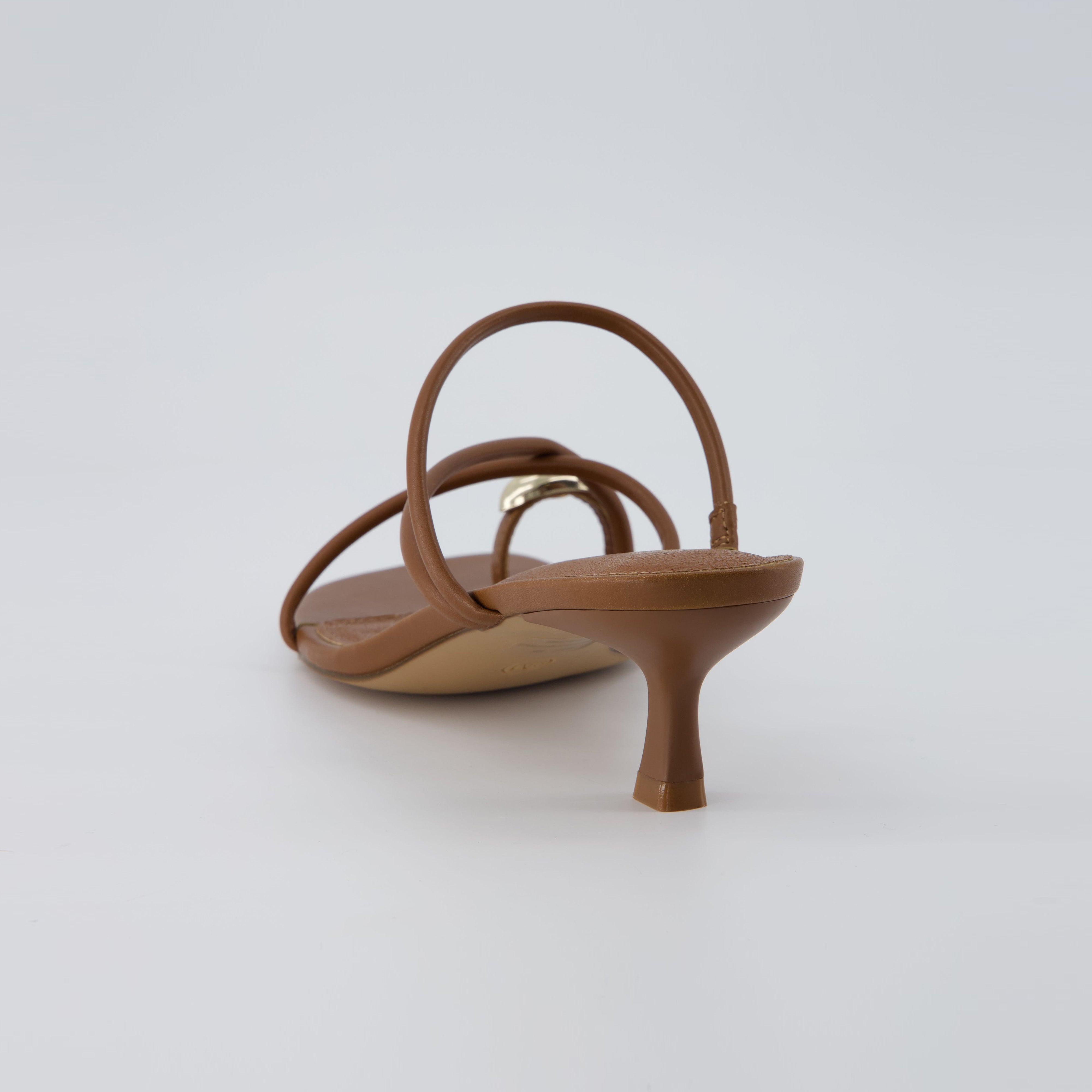 Maui Kitten Heel Sandals Cognac