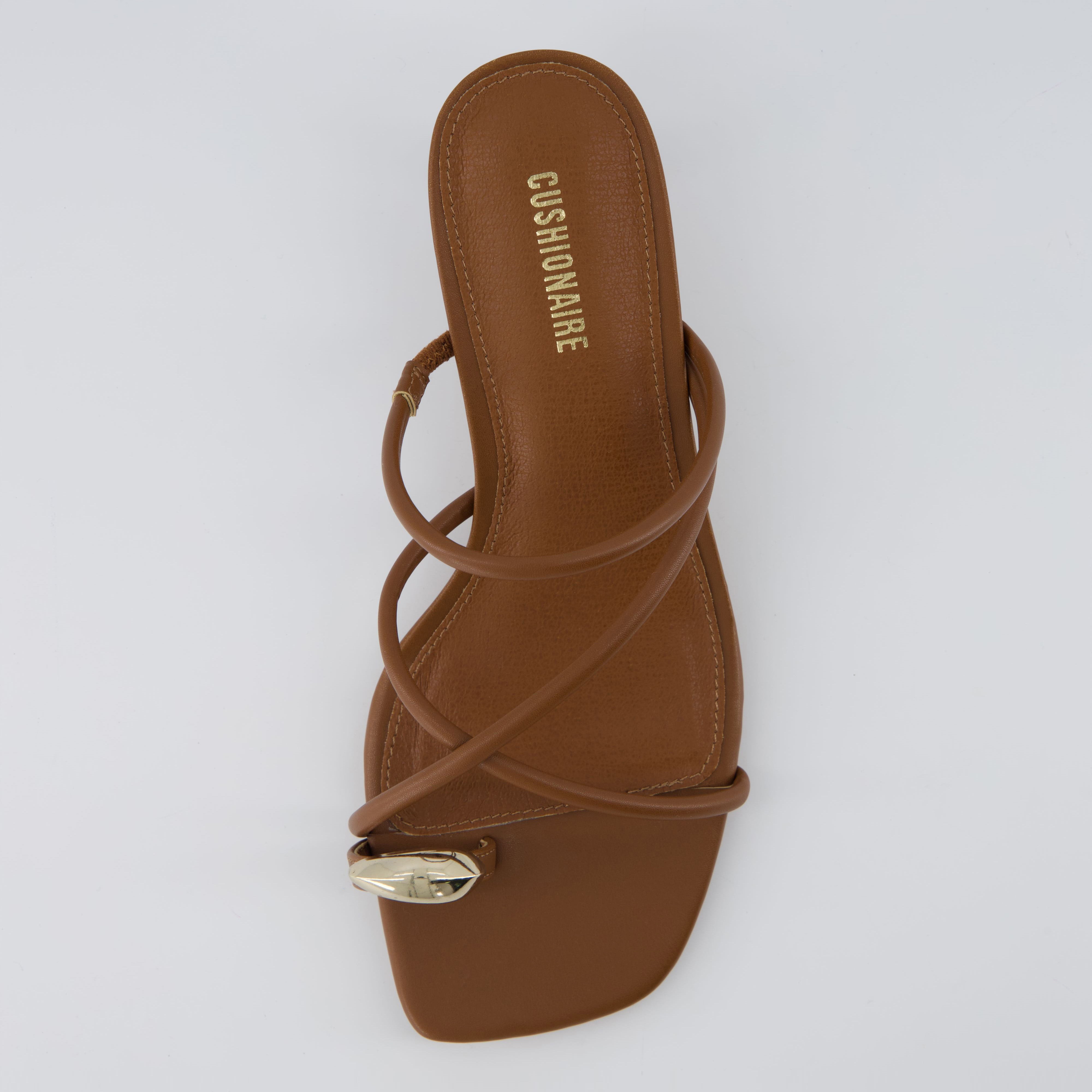 Maui Kitten Heel Sandals Cognac