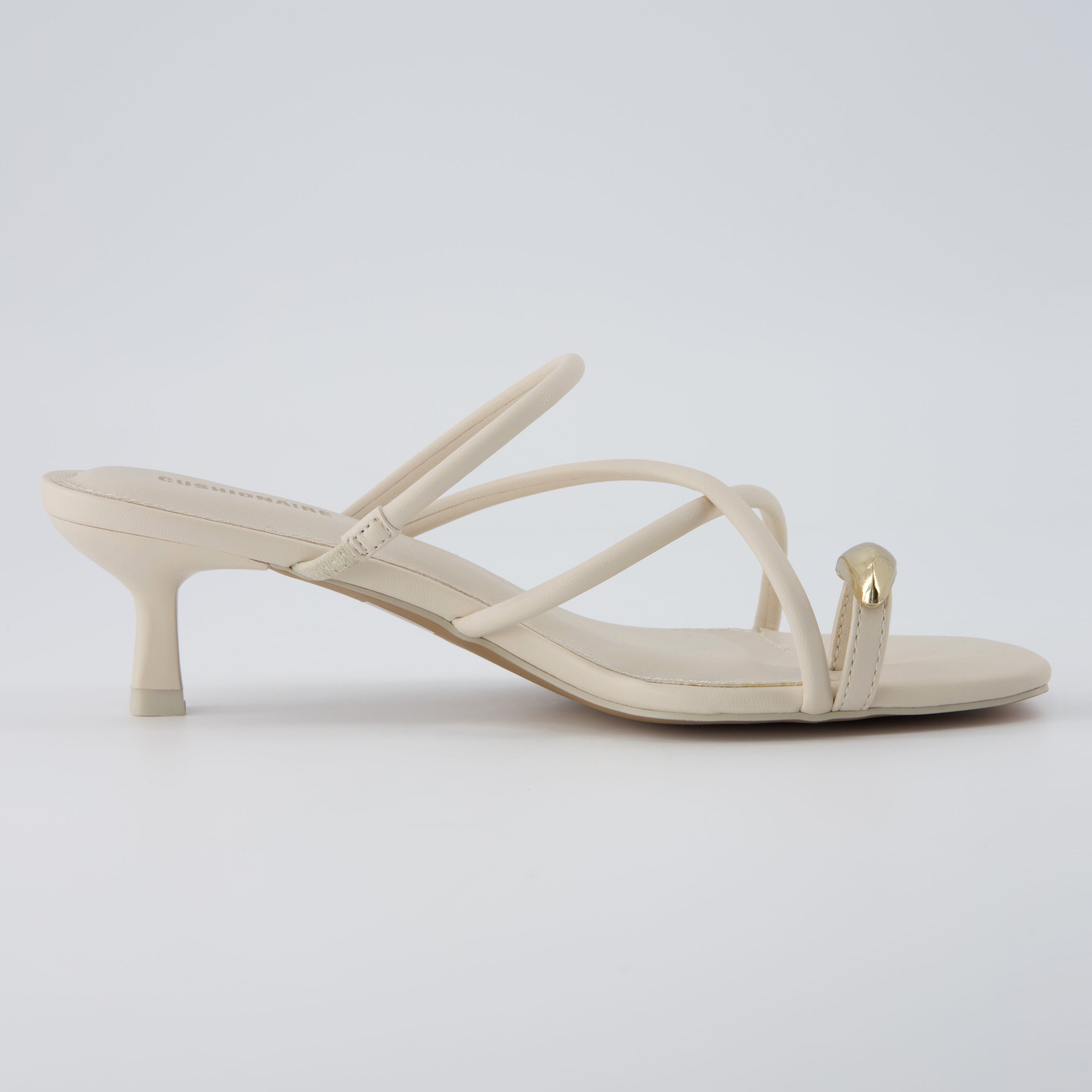 Maui Kitten Heel Sandals Cream