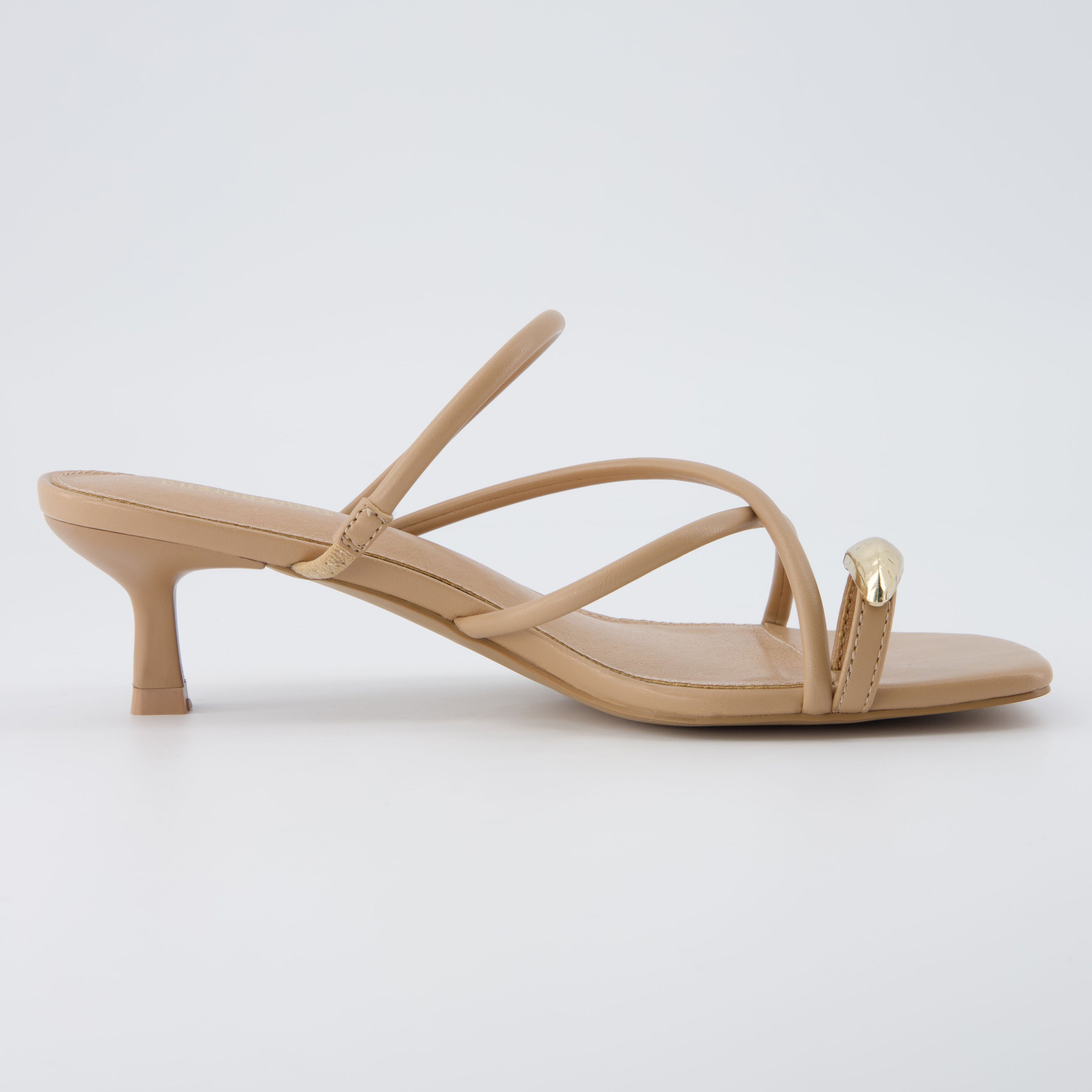 Maui Kitten Heel Sandals Tan