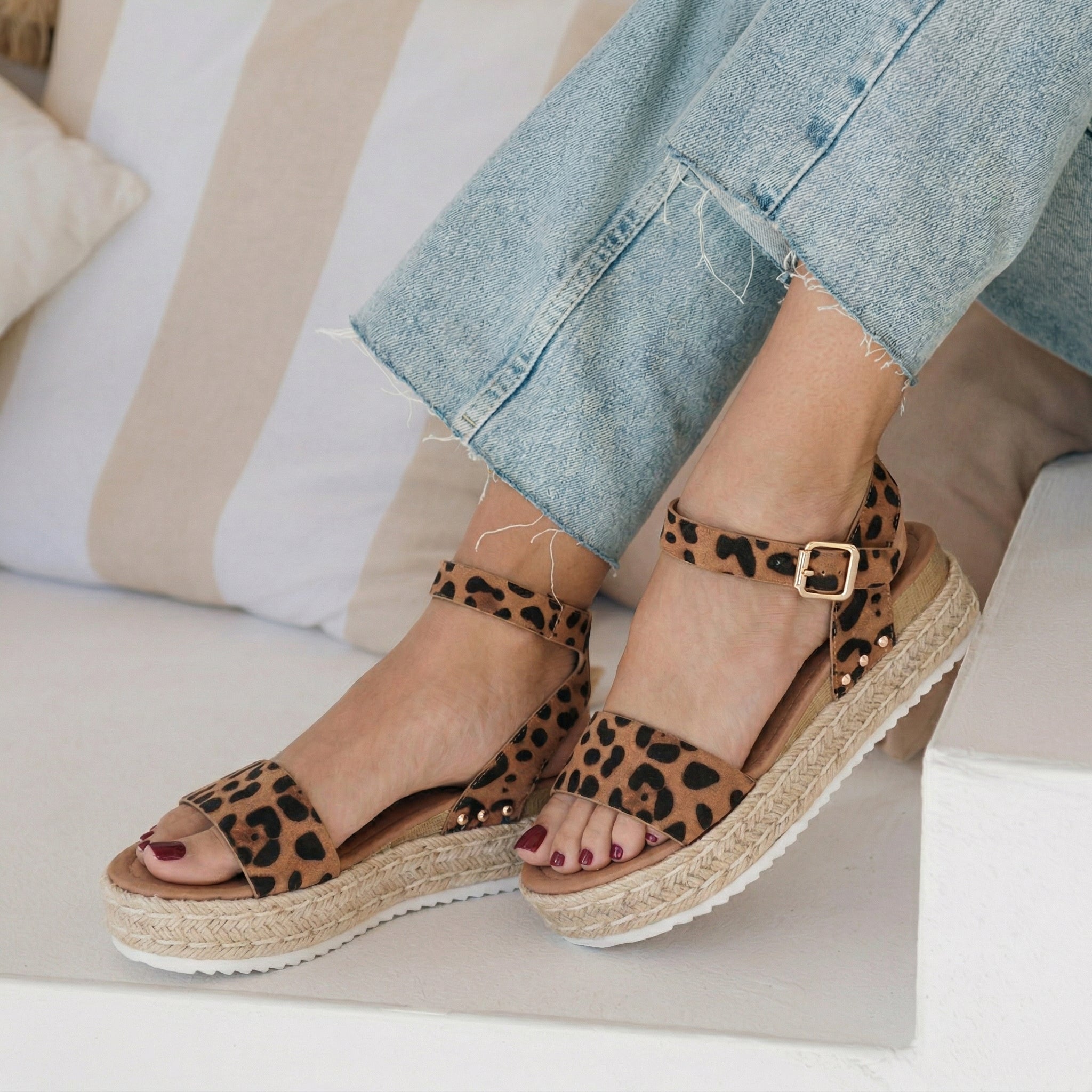 Melissa Espadrille Platform Sandals Leopard Medium
