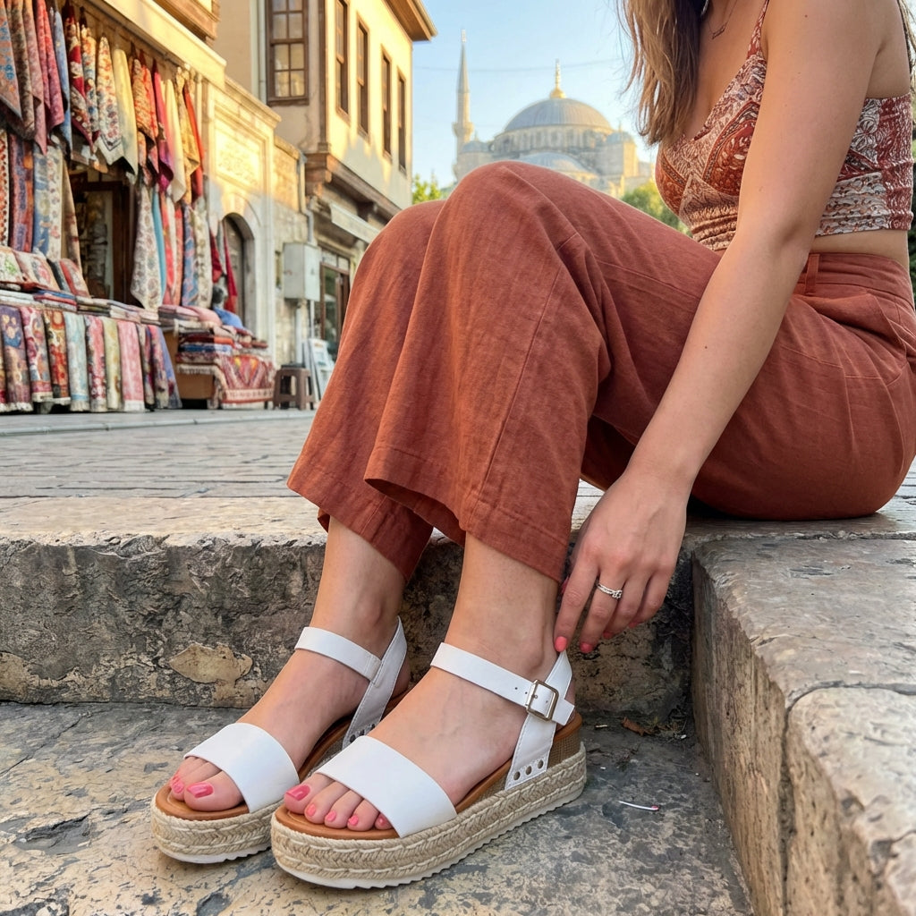 Melissa Espadrille Platform Sandals White Medium