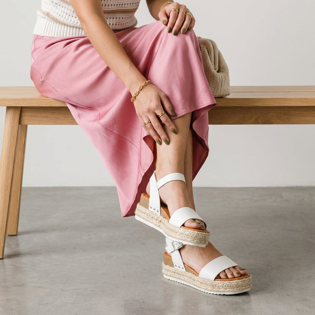 Melissa Espadrille Platform Sandals White Medium