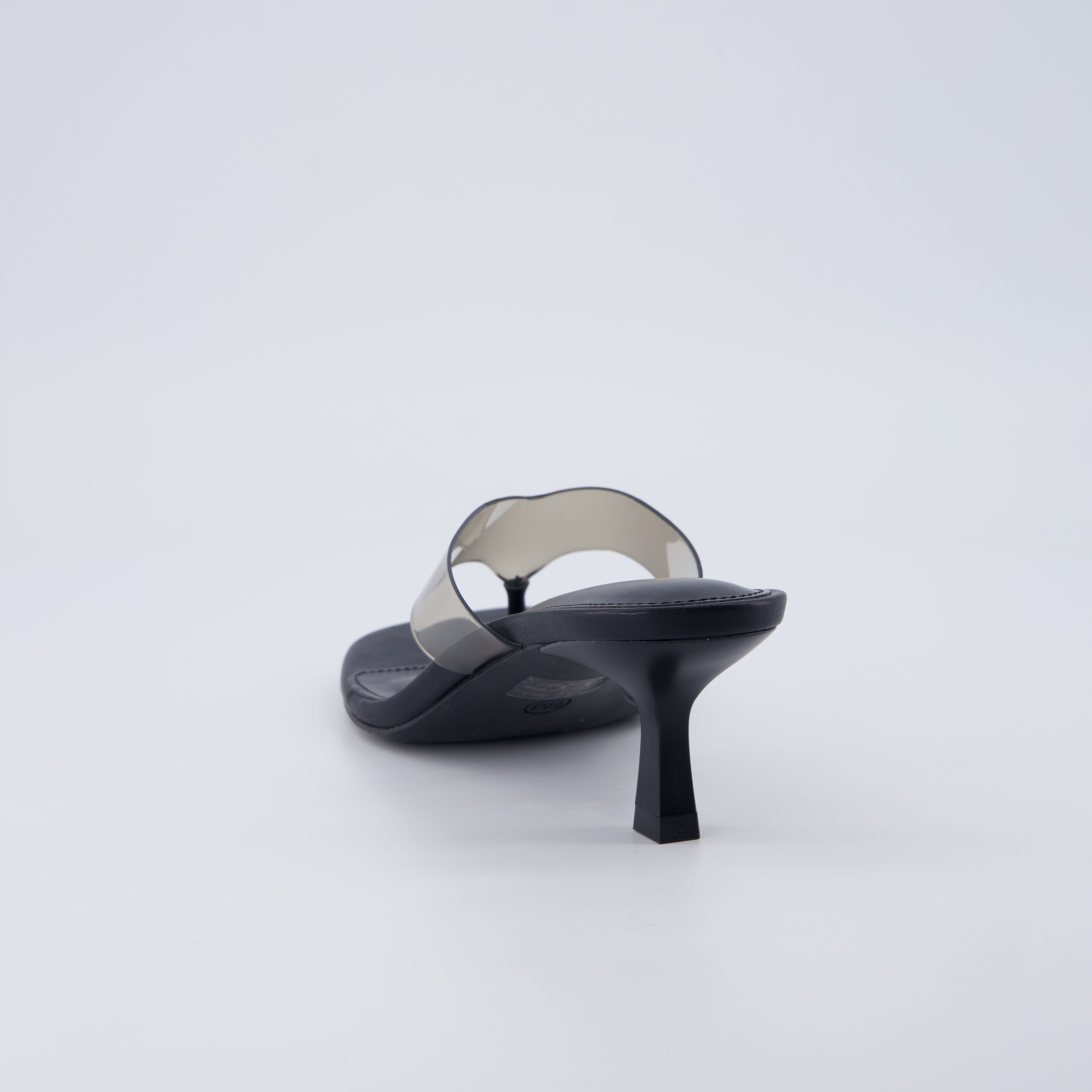 Mezzo Clear Strap Kitten Heels Black