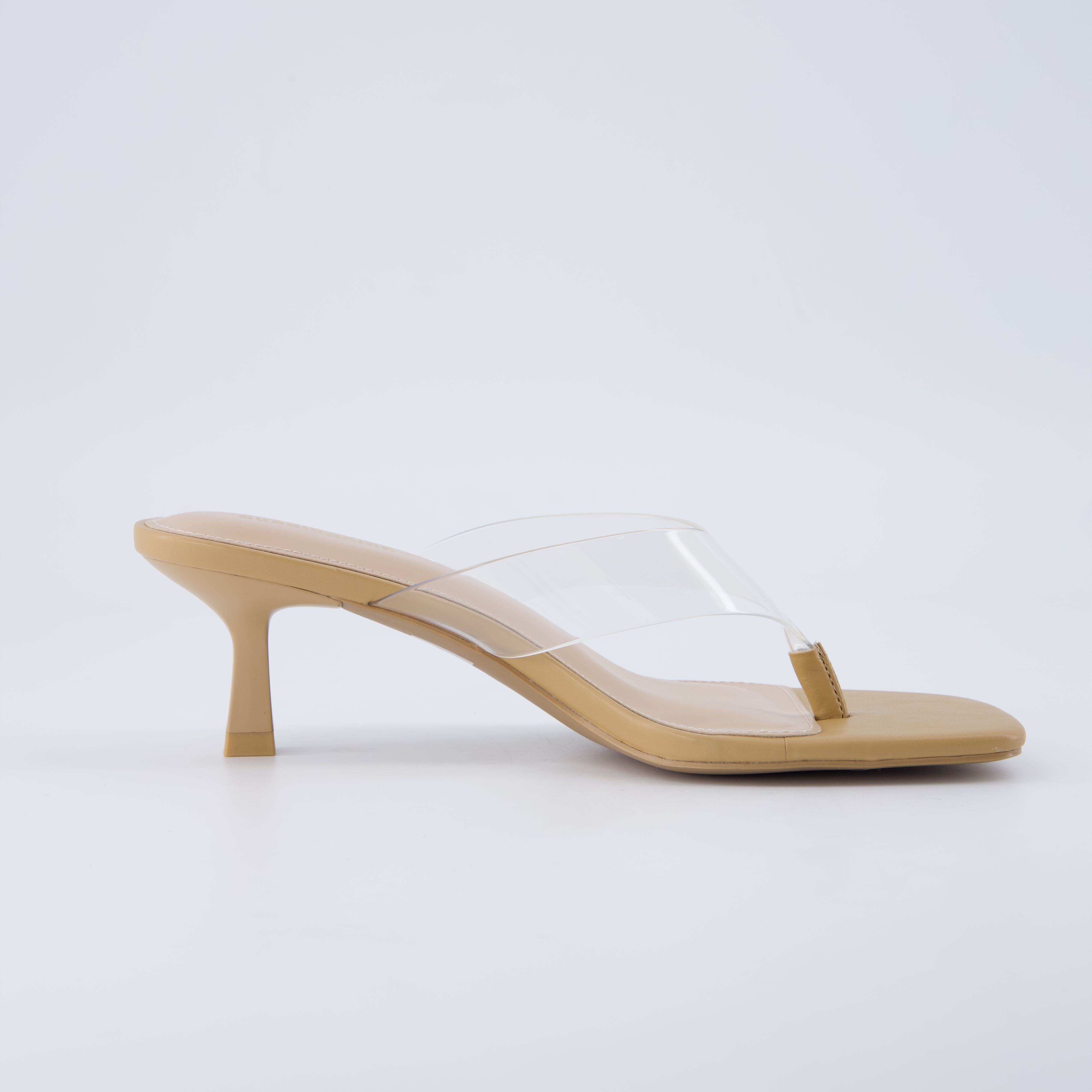 Mezzo Clear Strap Kitten Heels Clear