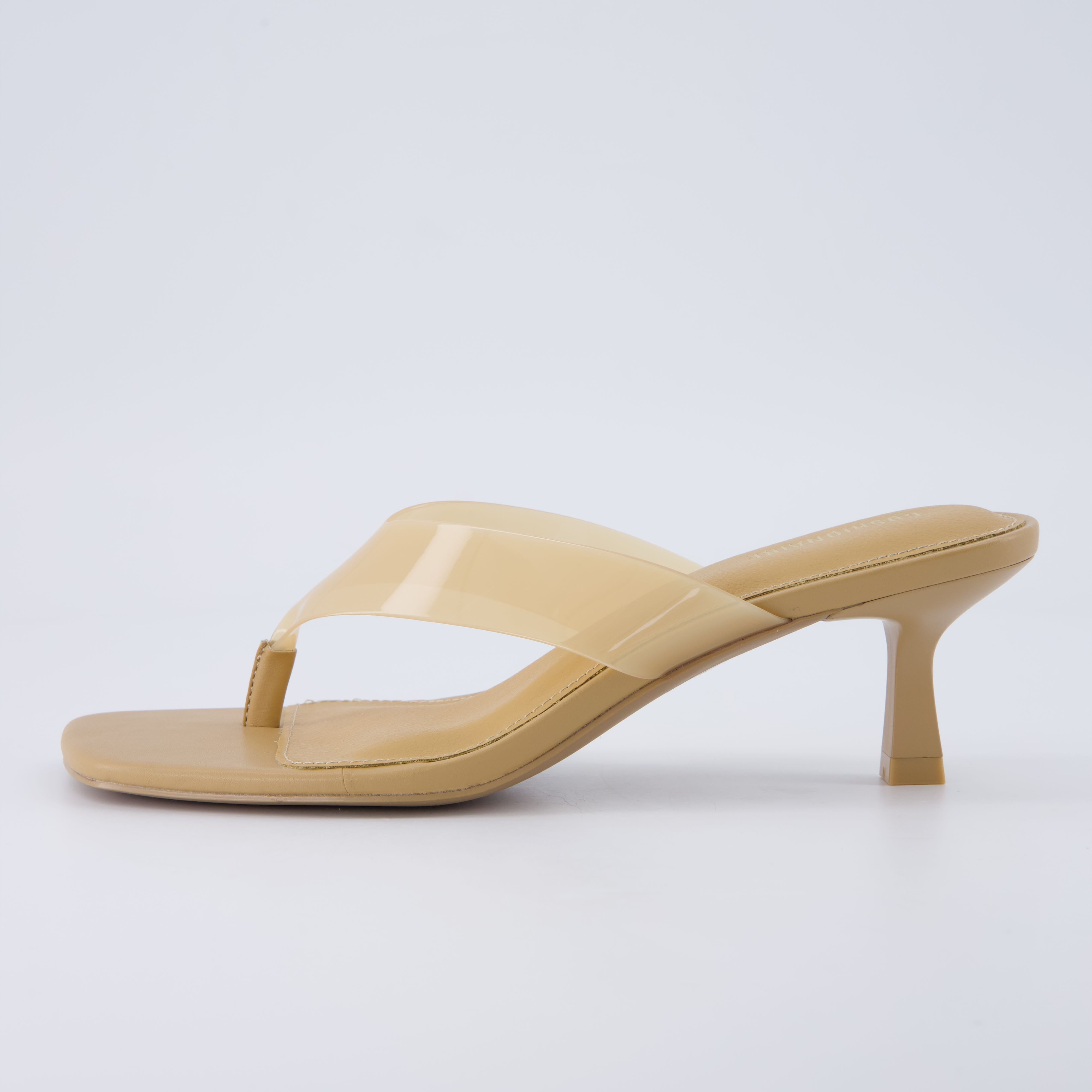 Mezzo Clear Strap Kitten Heels Nude