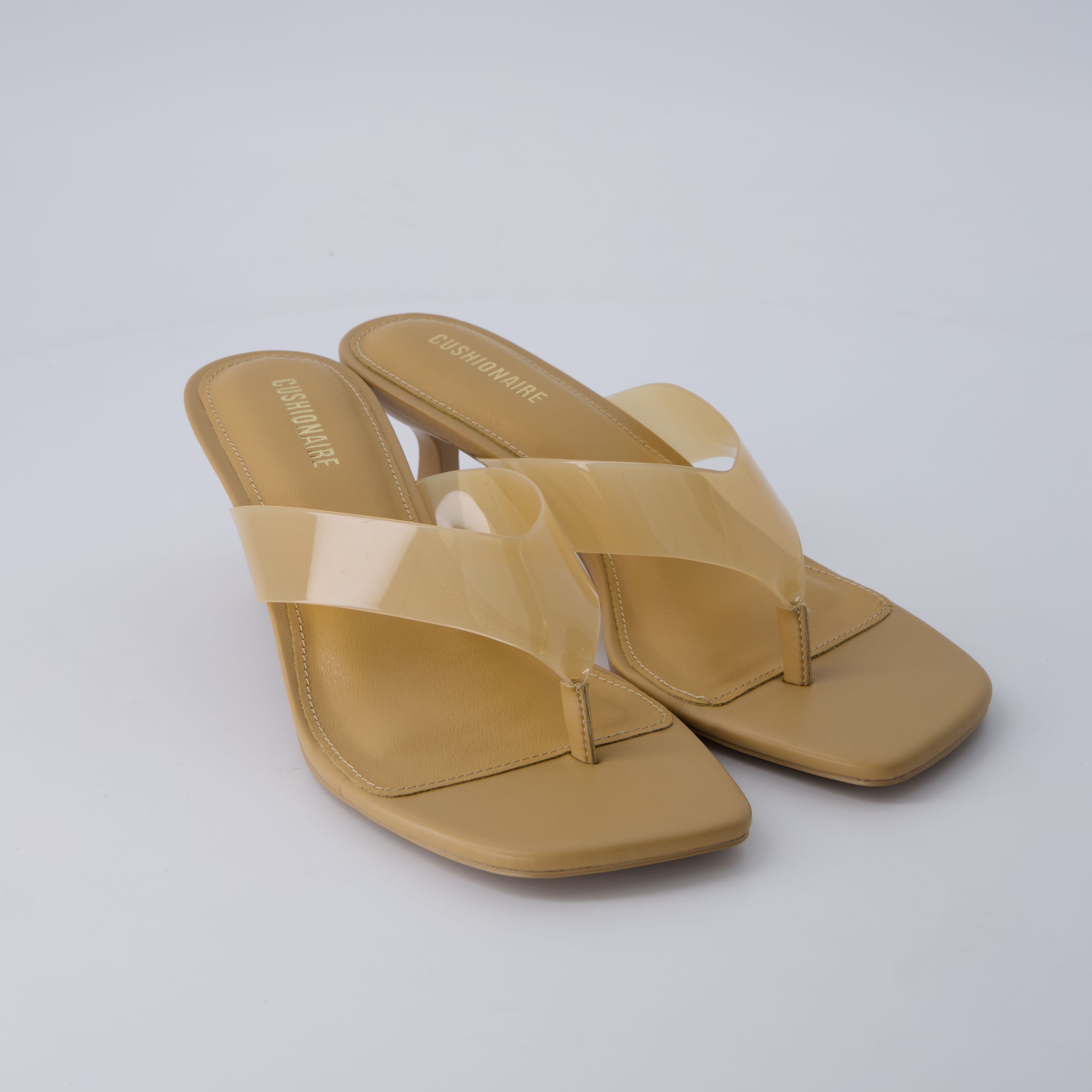 Mezzo Clear Strap Kitten Heels Nude