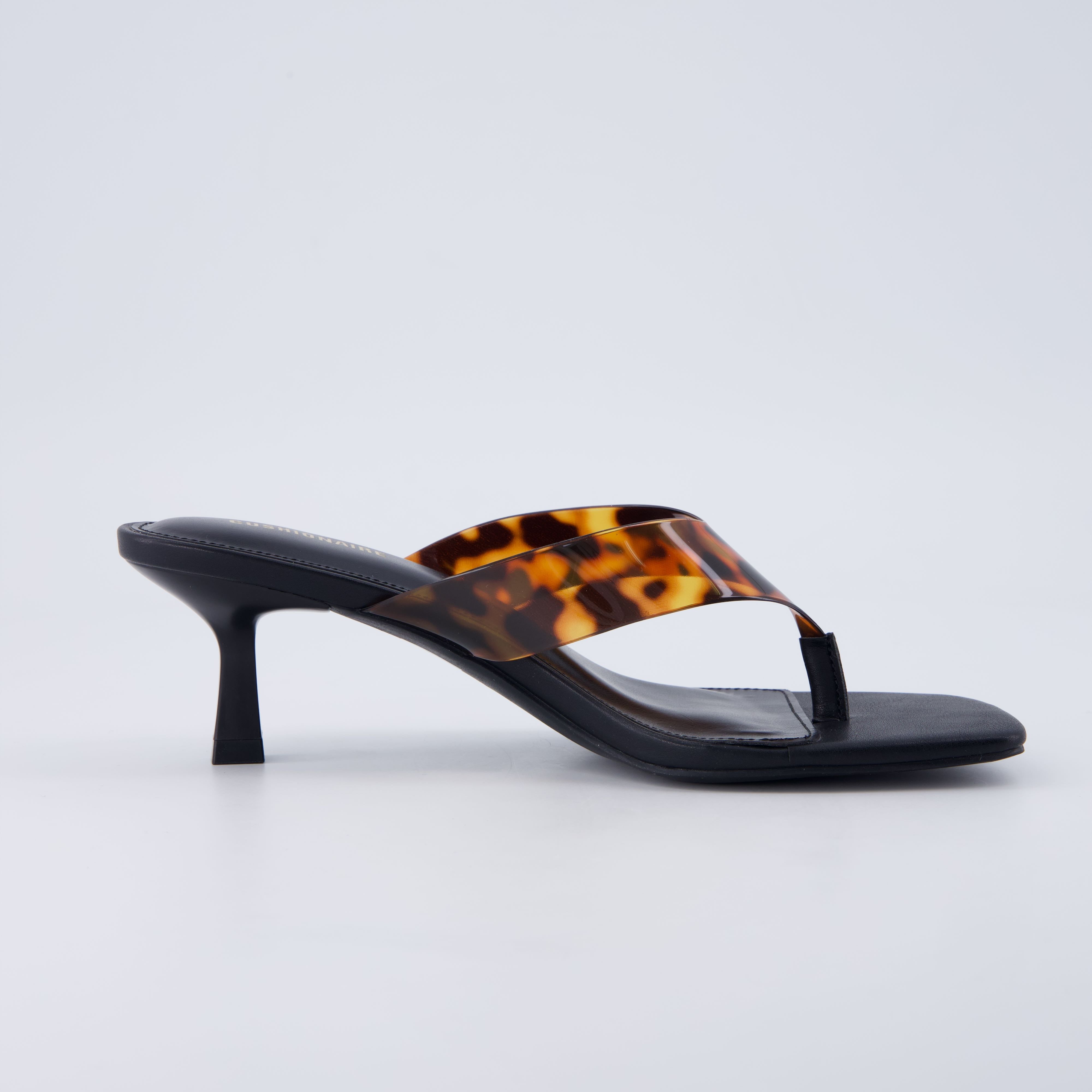 Mezzo Clear Strap Kitten Heels Tortoise
