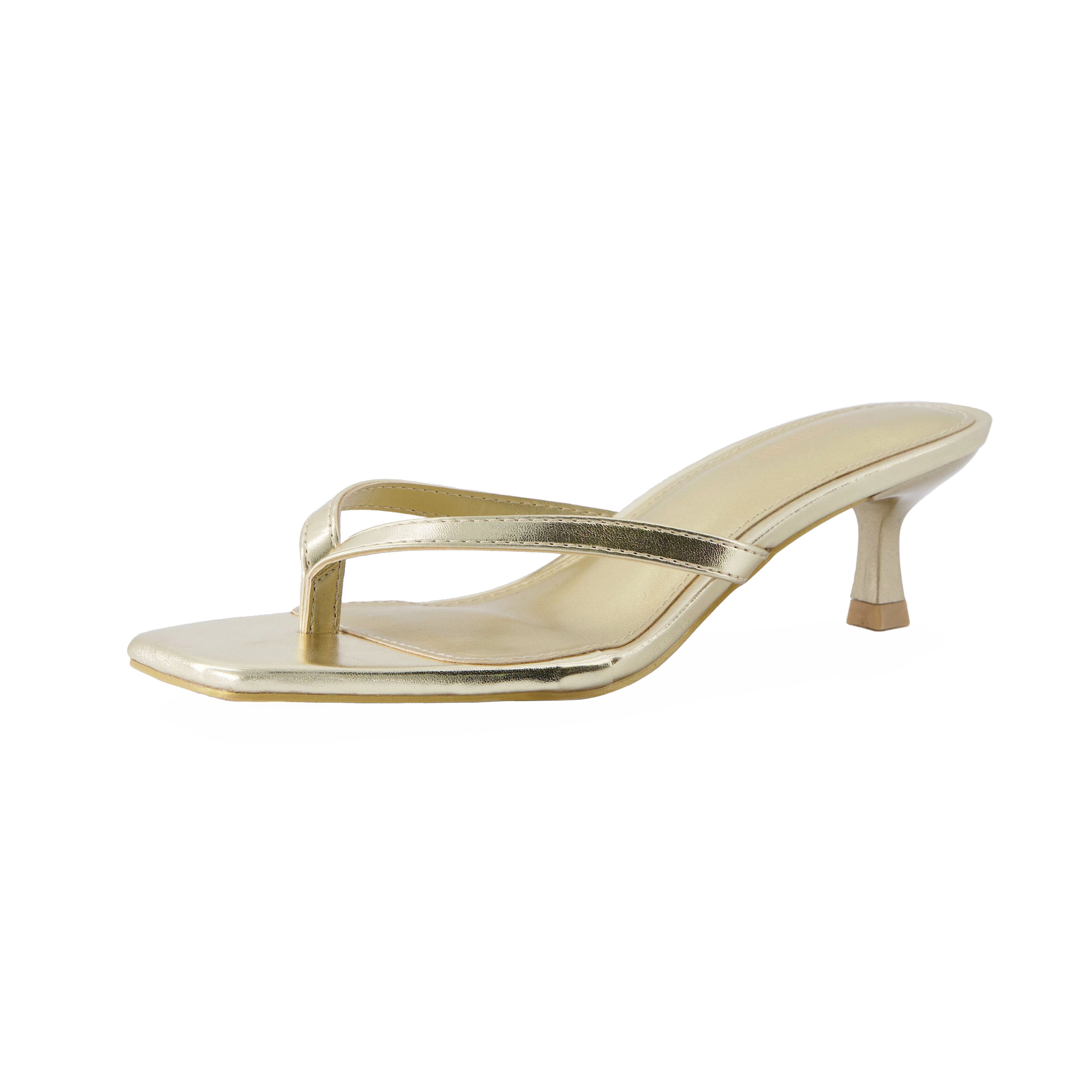 Miami Kitten Heel Sandals Gold
